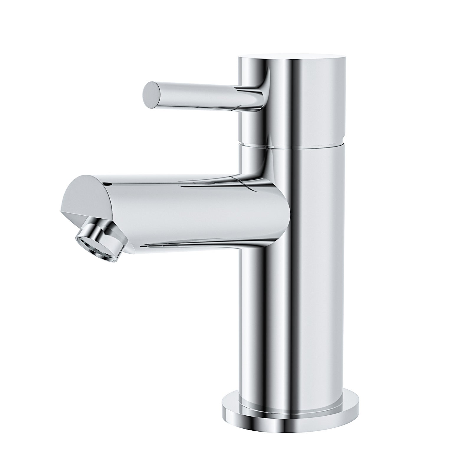 Nanuya White Modern Corner Vanity Unit with Ceramic Basin and Round Mixer Tap + Waste