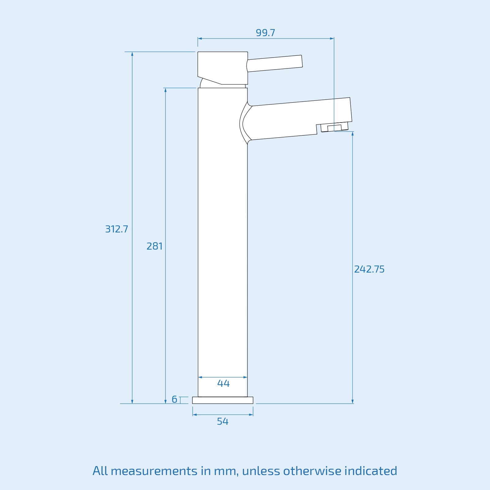 Marc High Rise Bathroom Basin Mono Mixer Tap