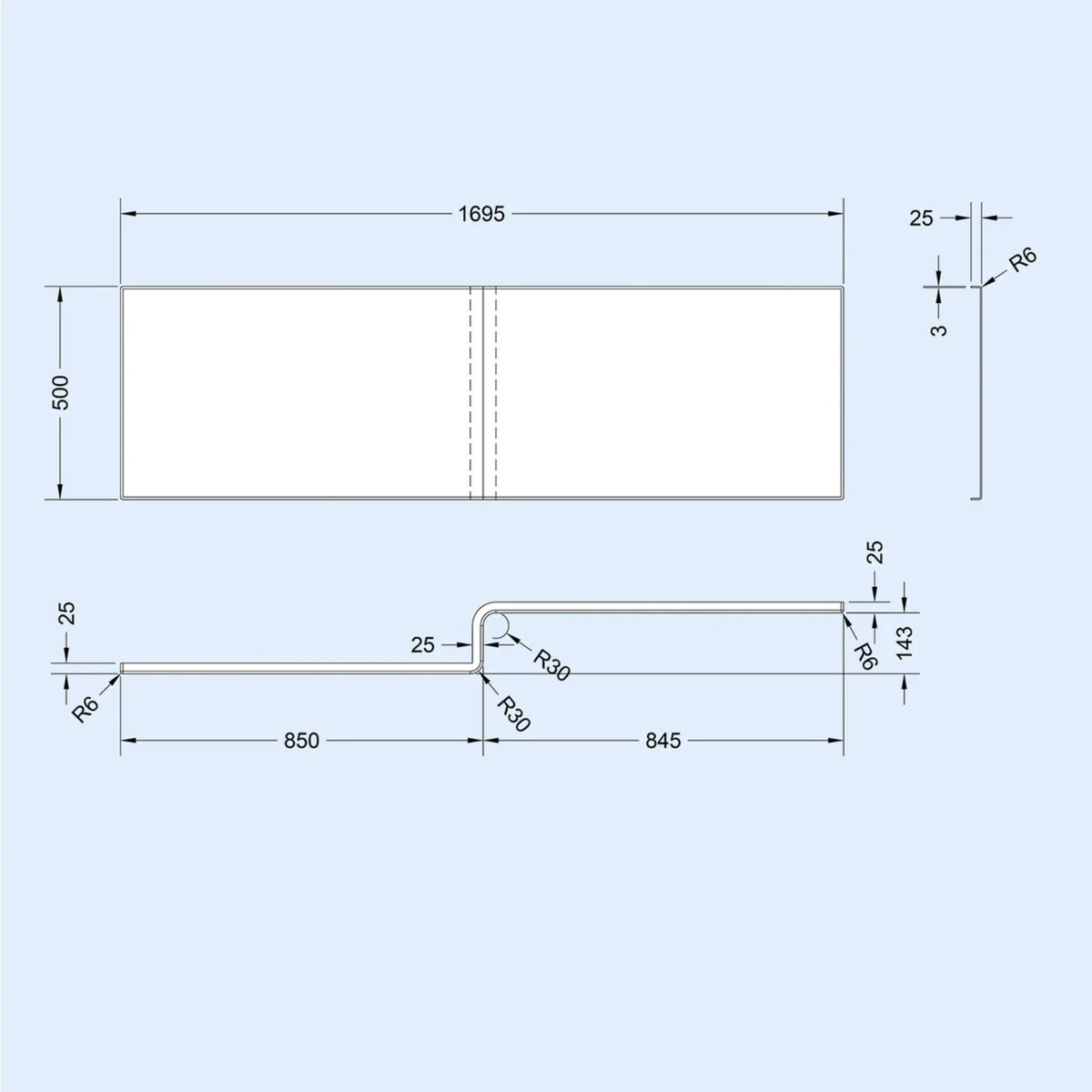 Left L Shaped Shower Bath With Front End Panel & Matte Black Screen