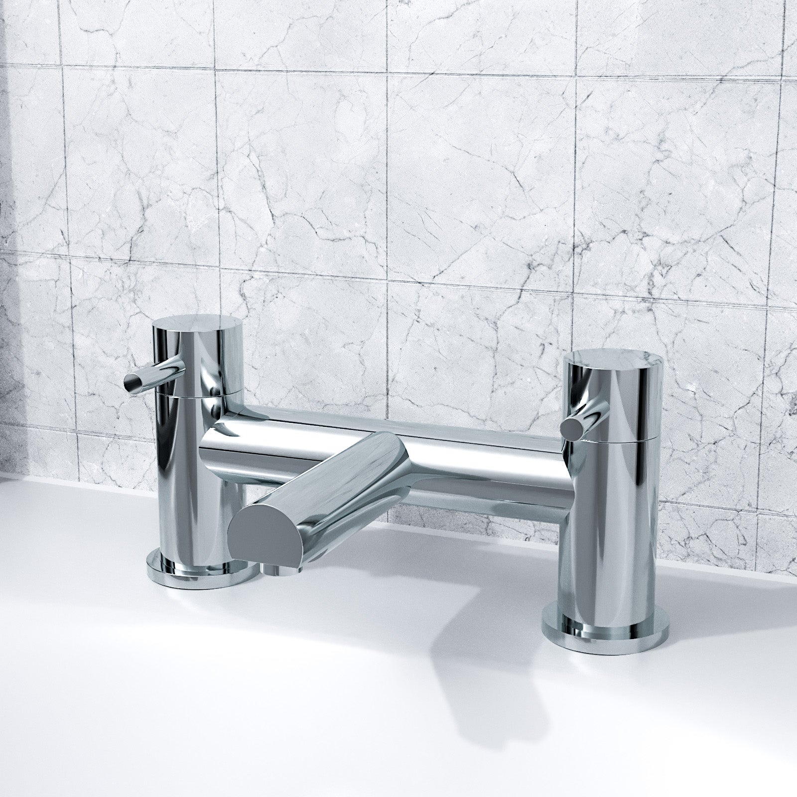 Marc Round Chrome Bridge Deck Mounted Bath Filler Tap