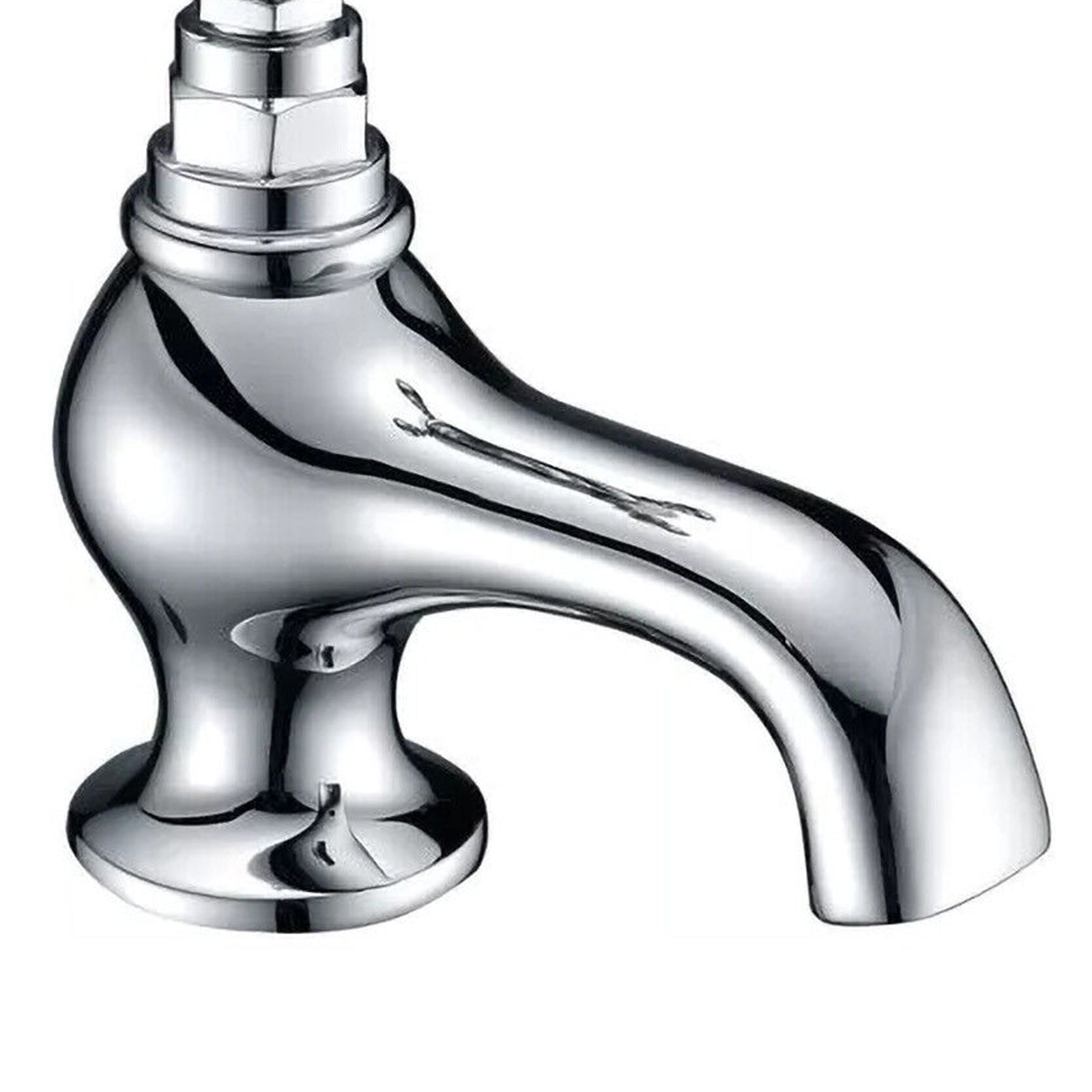 Edwardian Traditional Victorian Cross Handle Twin Basin Tap Chrome Hot and Cold