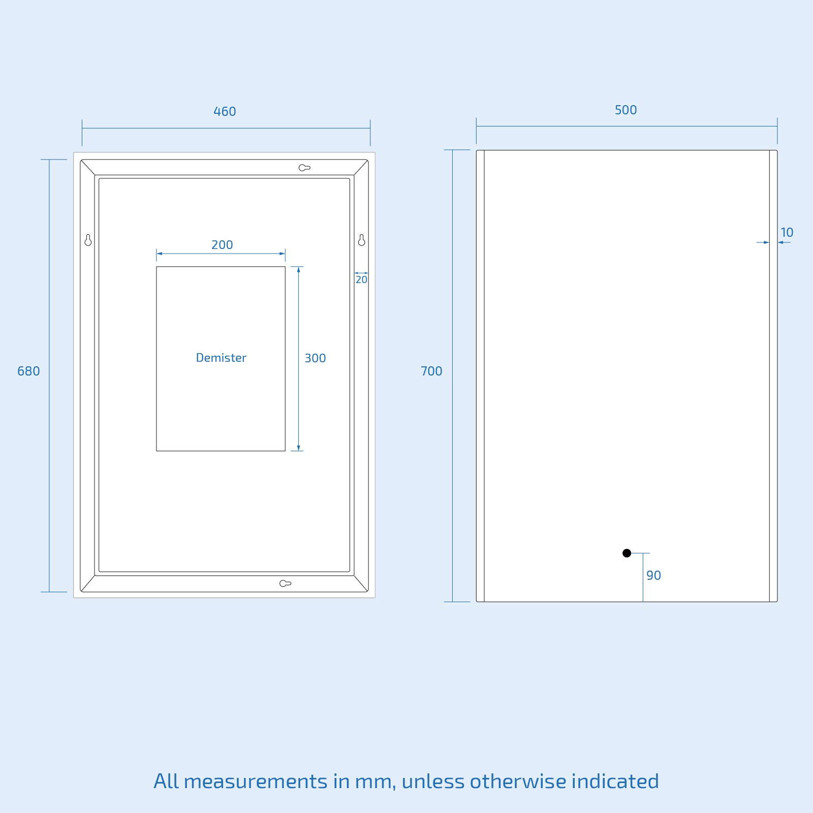 Riley Large Illuminated Back-lit Bathroom Mirror