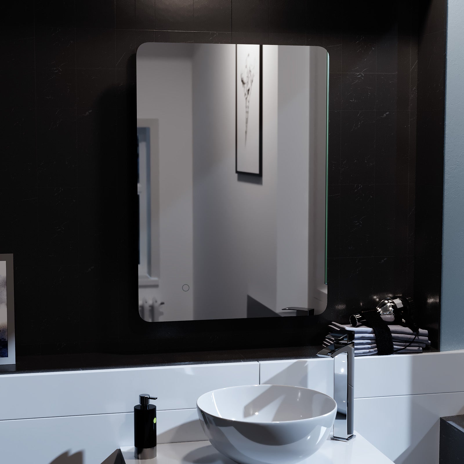 Lawerence LED Illuminated Rectangular Demister Mirror 500 X 700mm