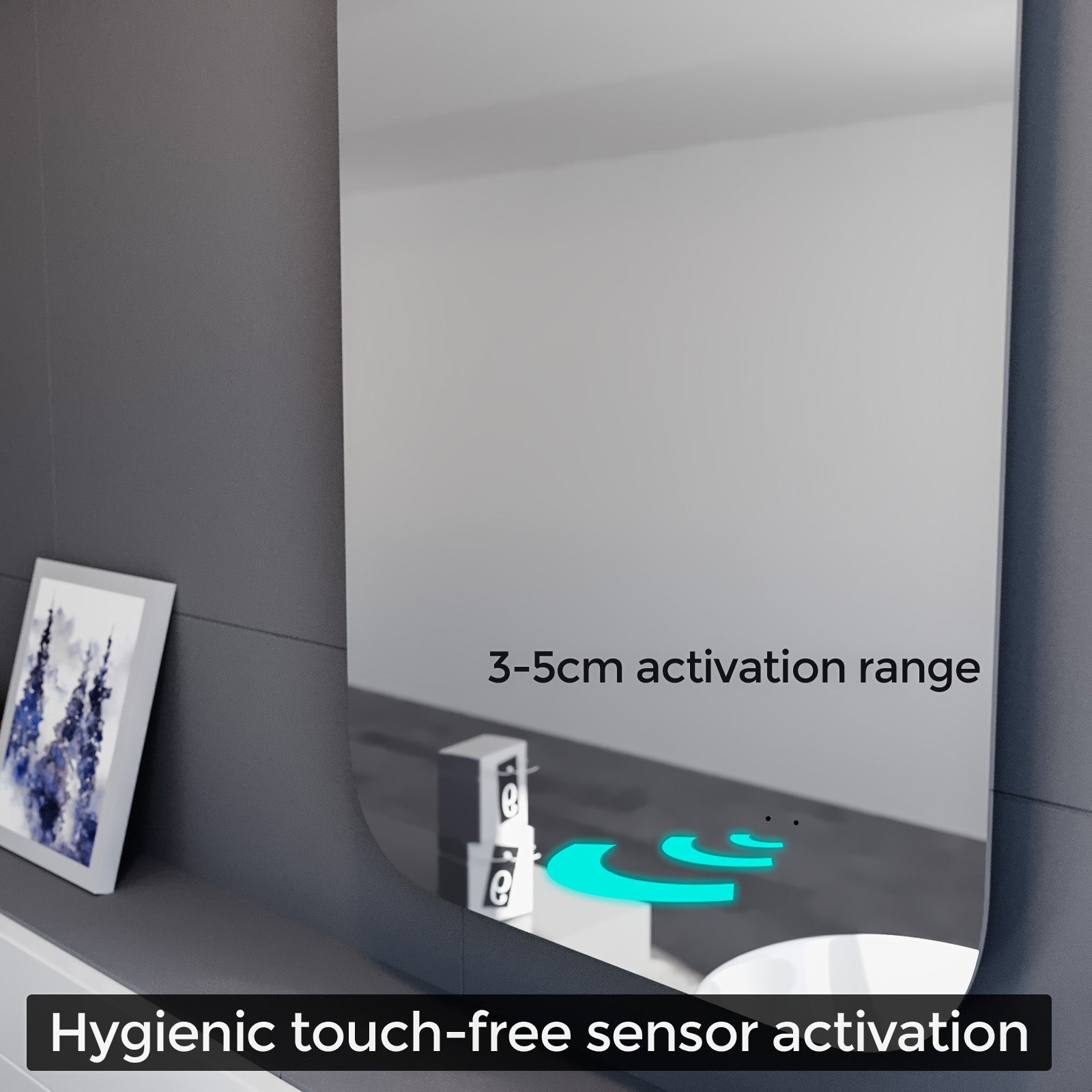 Motion Sensor Bathroom LED Mirror Shaver Socket Demister 500 x 700mm