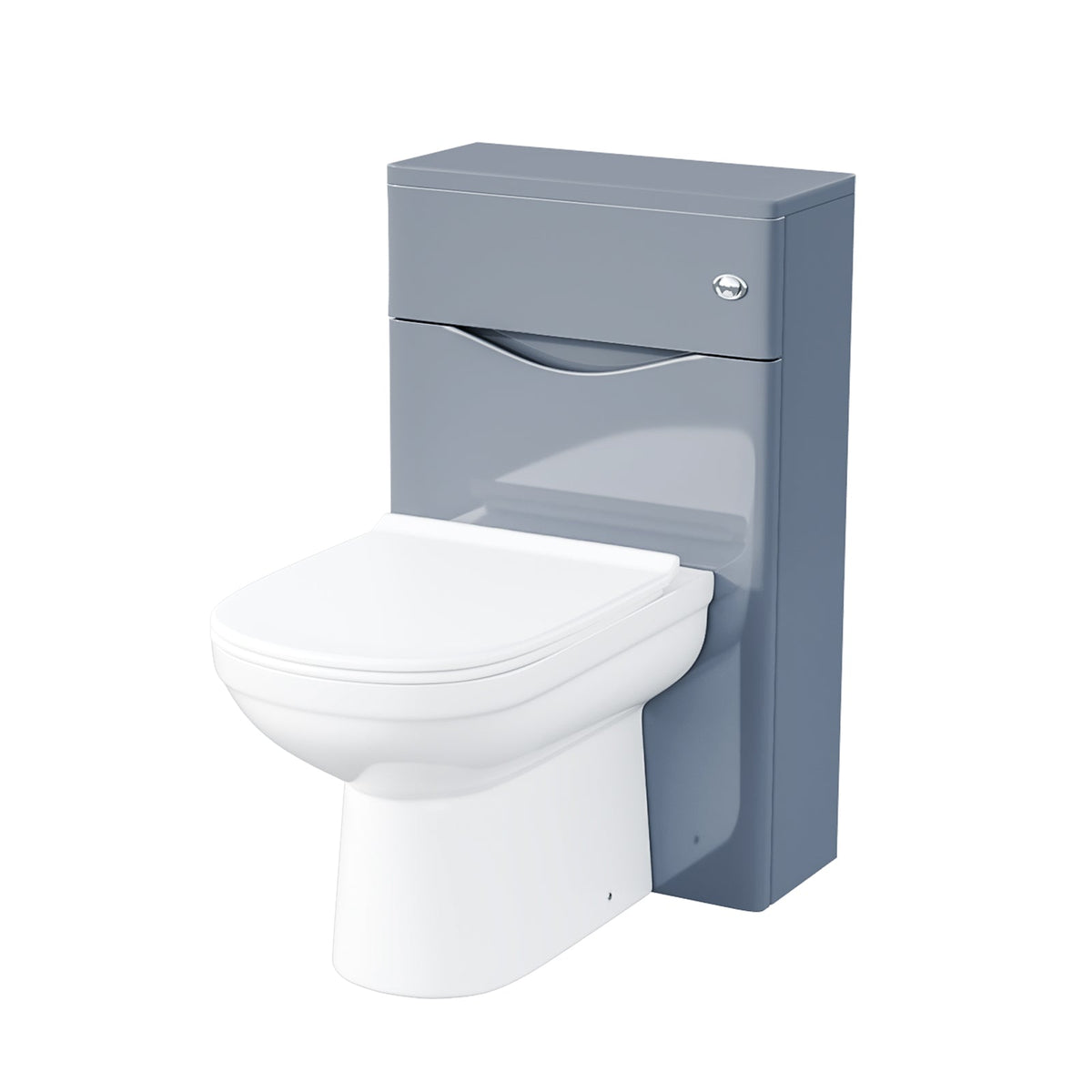 Merton Grey Modern Back To Wall Toilet Pan and WC Unit Soft Close Seat