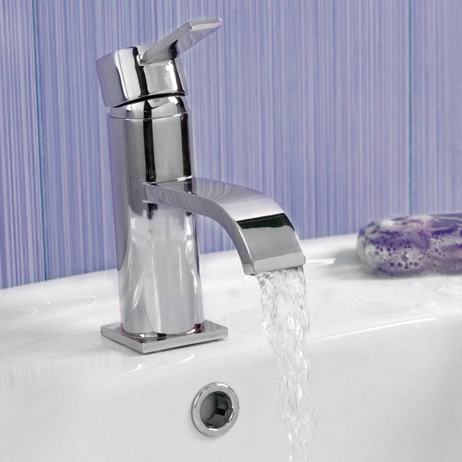 Urban Modern Design Waterfall Chrome Single Lever Mono Mixer Basin Tap