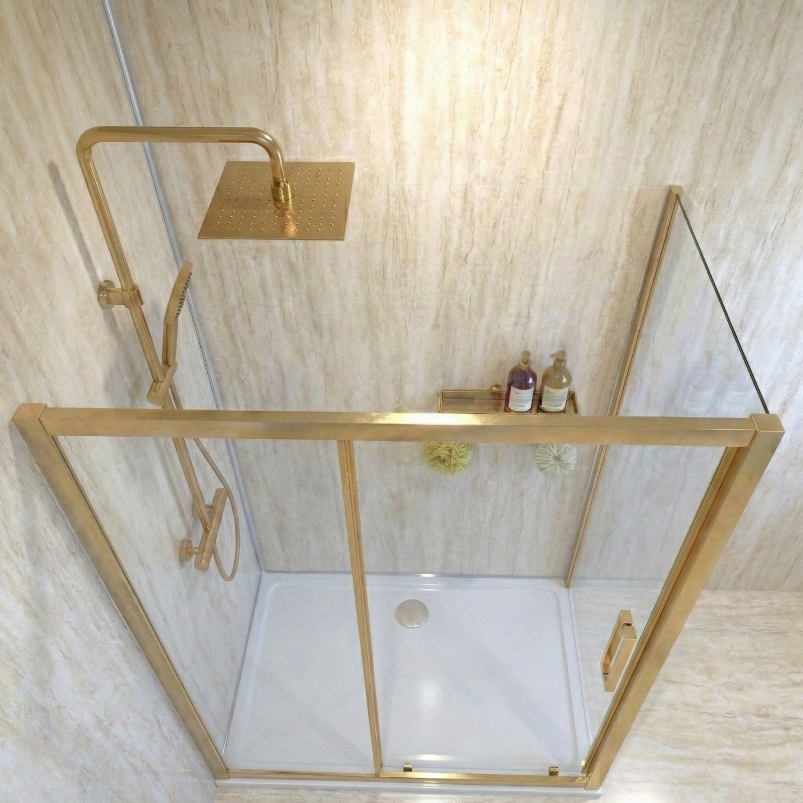 PVC Shower Wall Panel Travertine Beige 1000mm x 2400mm x 10mm