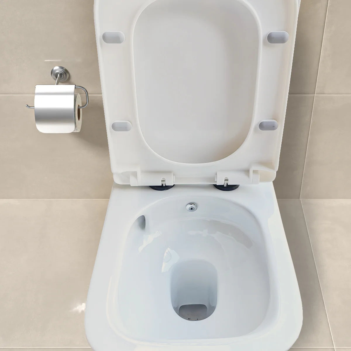 Square Tornado Close Coupled Toilet Pan with Integrated Hot Cold Bidet