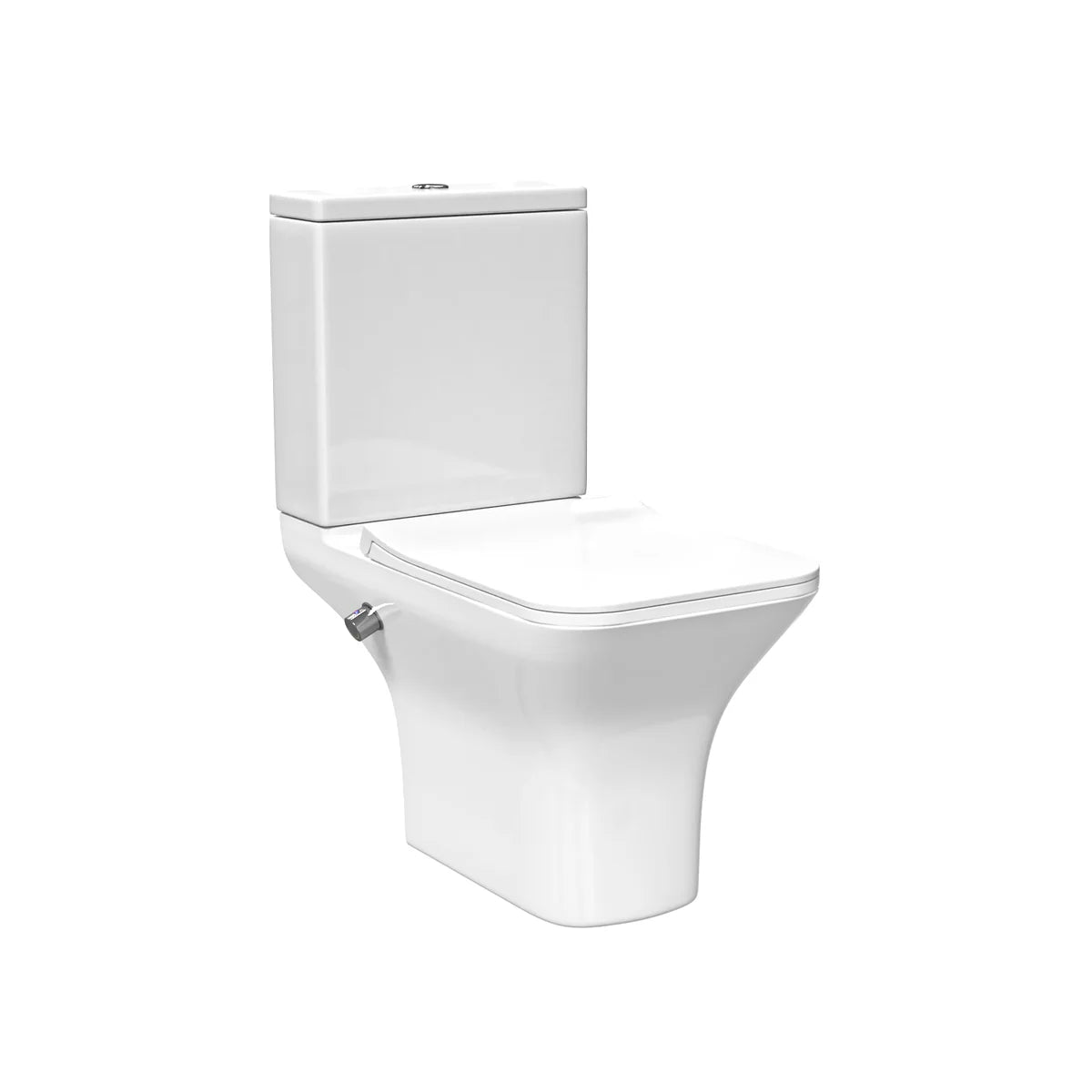 Square Tornado Close Coupled Toilet Pan with Integrated Hot Cold Bidet