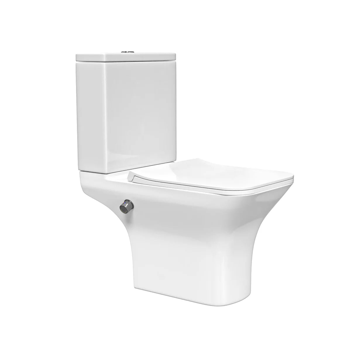 Square Tornado Close Coupled Toilet Pan with Integrated Hot Cold Bidet
