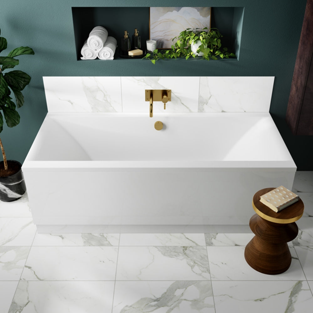 Asselby White Square Double Ended Bath Acrylic