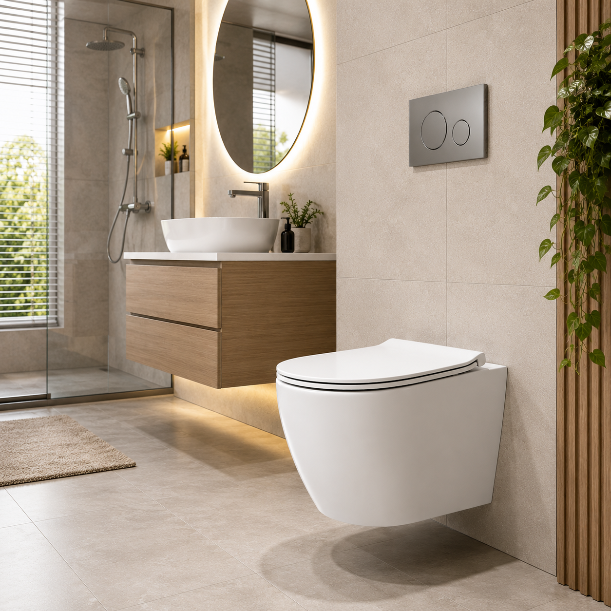 Rimless Wall Hung Toilet & Soft Close Seat - White