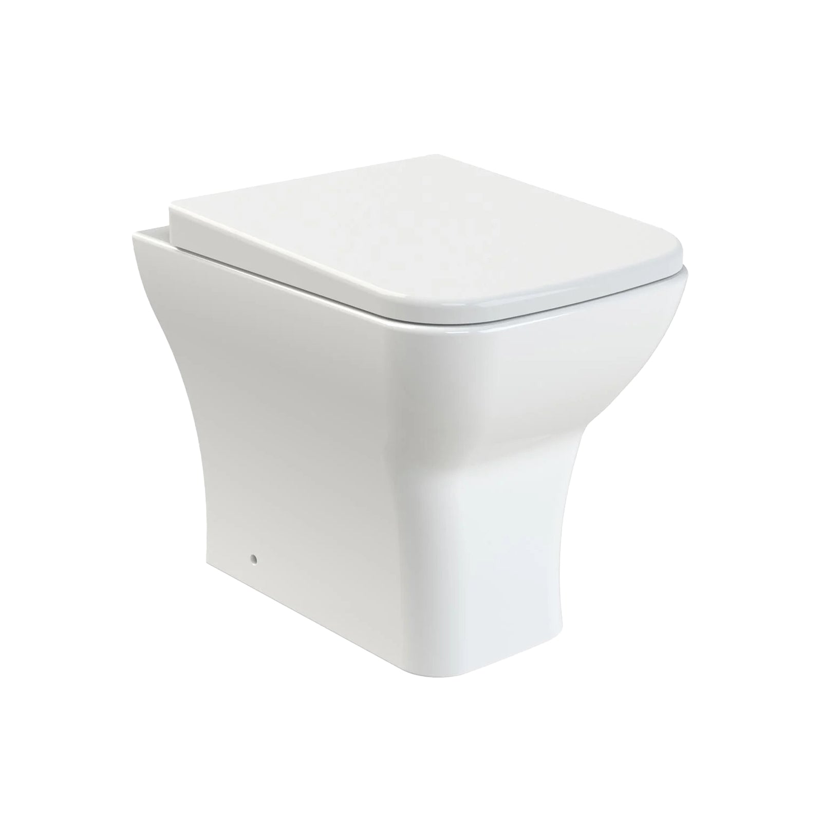 Square Back to Wall Rimless Toilet and Soft Close Seat White