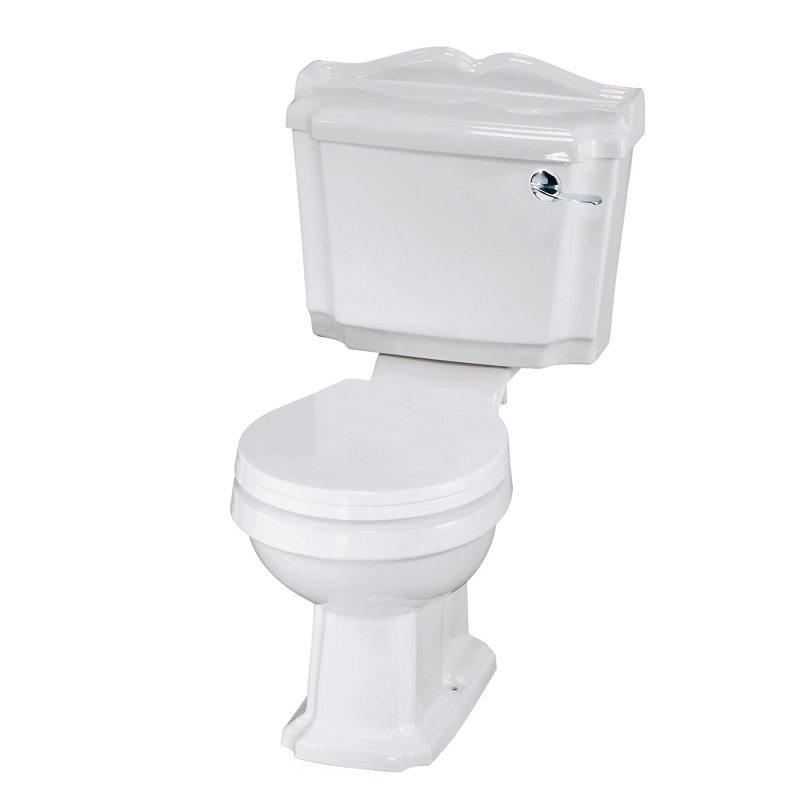 Alexandra Legend White Close Coupled Pan, Cistern & Seat with Flush Handle