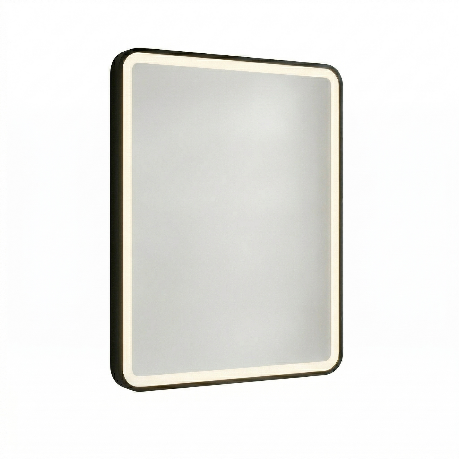 Kartell Nero 500mm W x 700mm H Rectangle Black Frame Front Lid LED Mirror Wall Mounted - NE5070