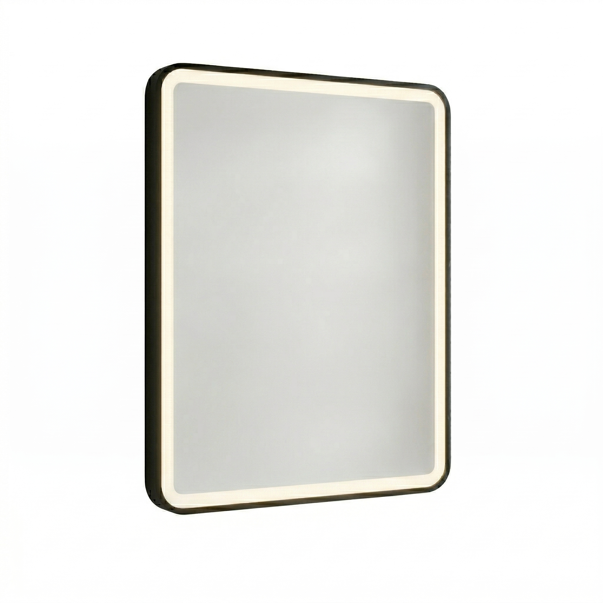 Kartell Nero 500mm W x 700mm H Rectangle Black Frame Front Lid LED Mirror Wall Mounted - NE5070