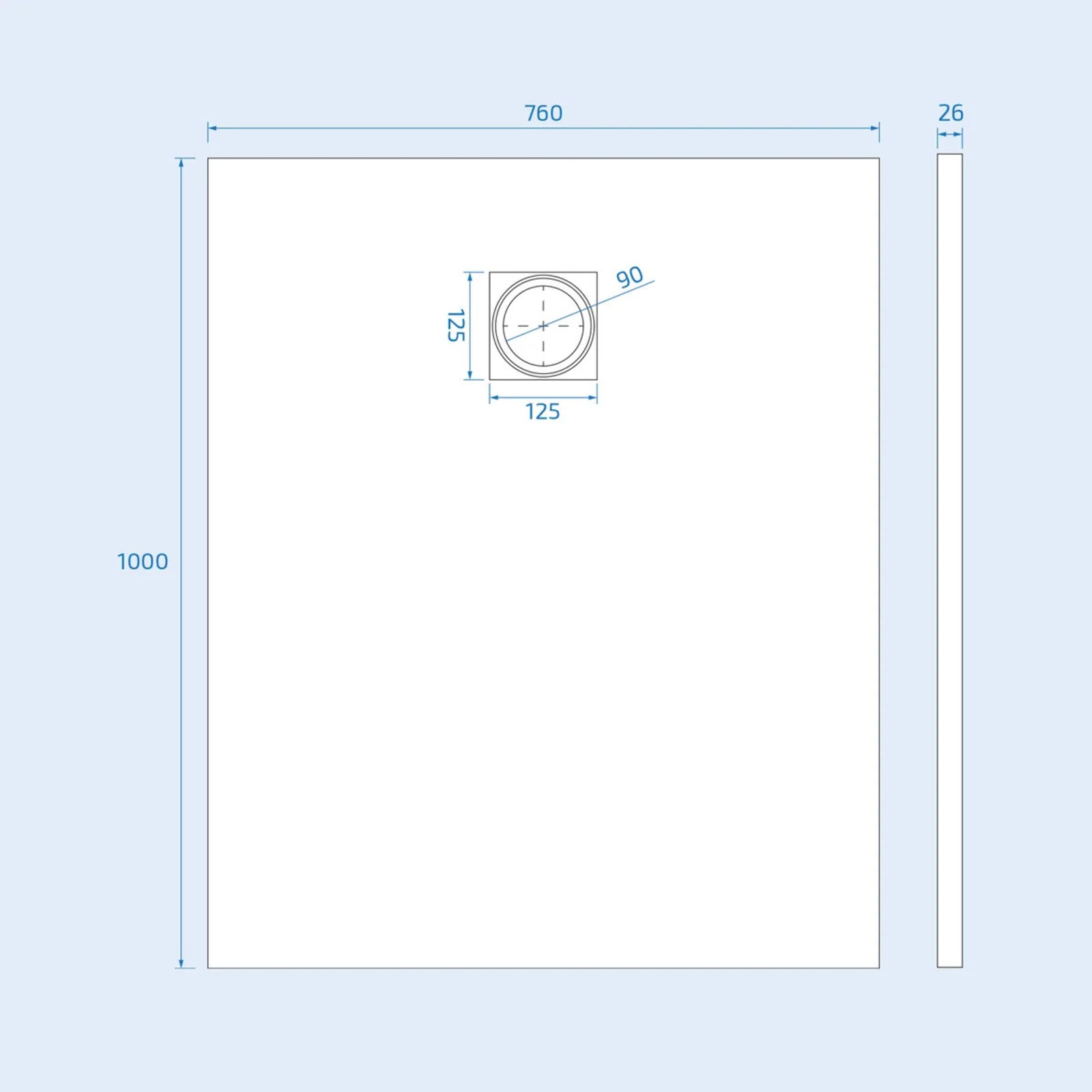 1200x760m shower tray image # Options_1200 × 760 mm