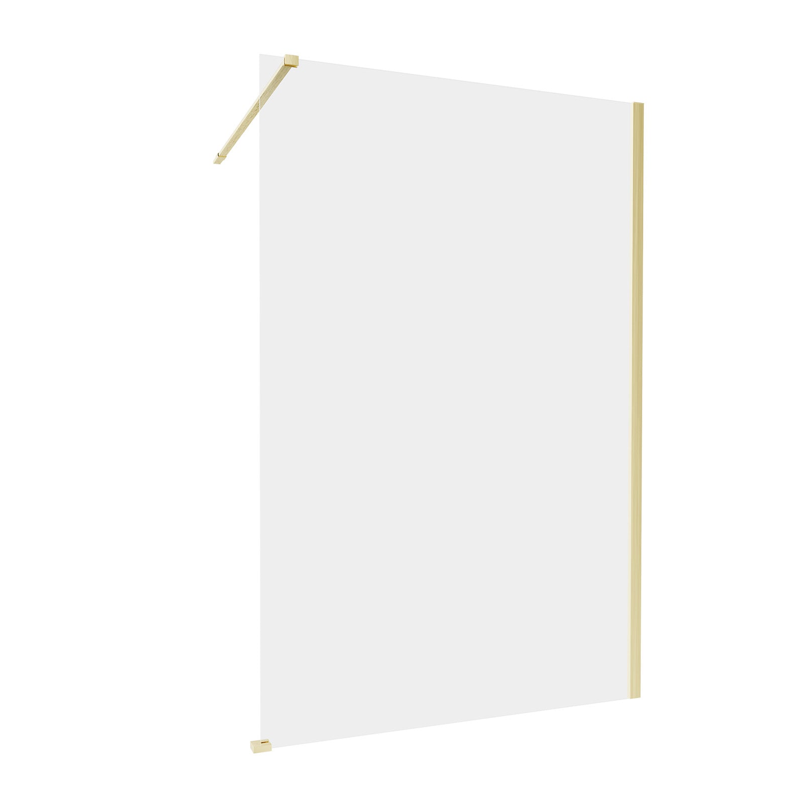 Brushed Brass 1200mm Wet Room Screen & Support Bar