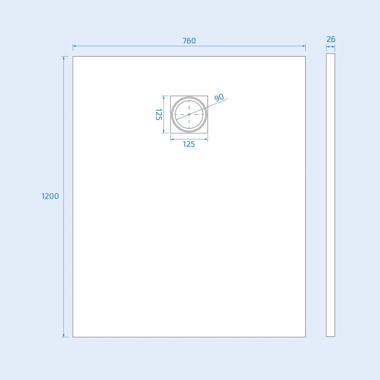 1200x760m shower tray image # Options_1200 × 760 mm