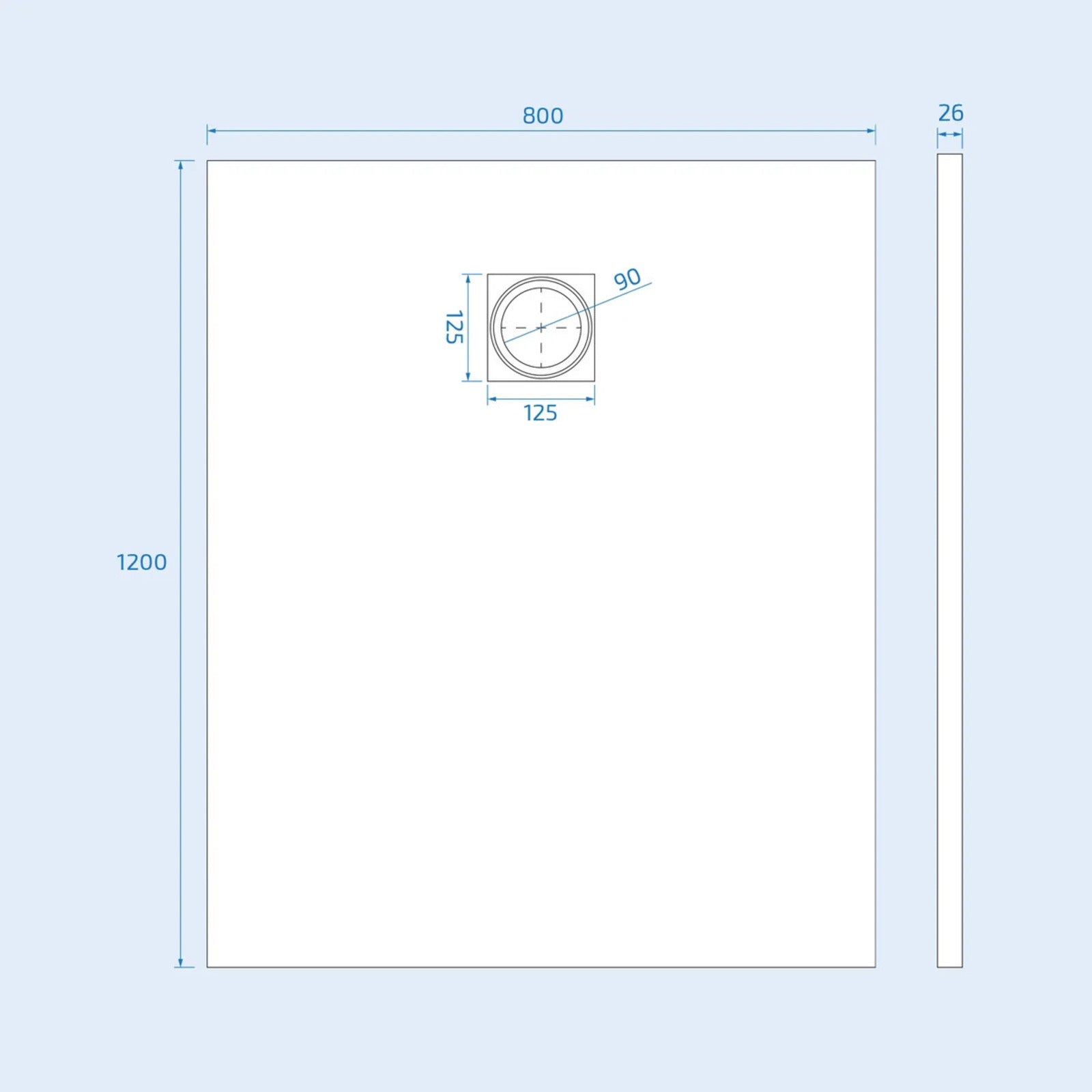 1200x800m shower tray image # Options_1200 × 800 mm