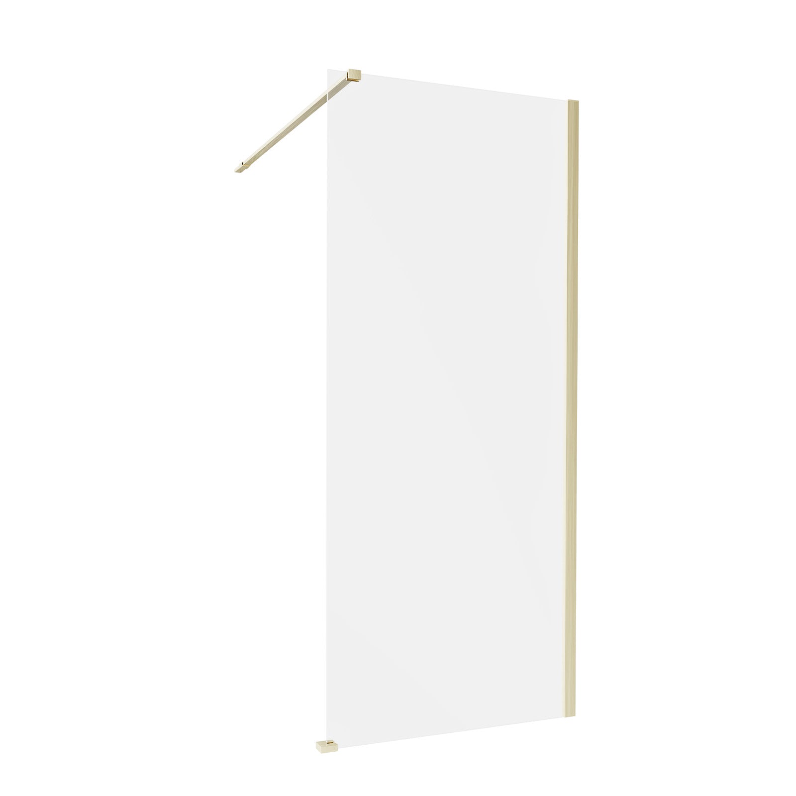 Brushed Brass 700mm Wet Room Screen & Support Bar