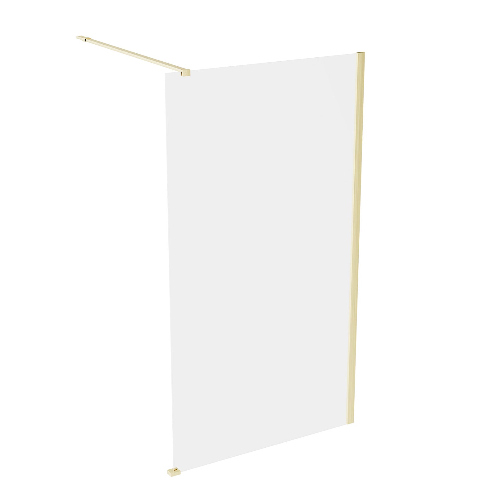 Brushed Brass 900mm Wet Room Screen & Support Bar