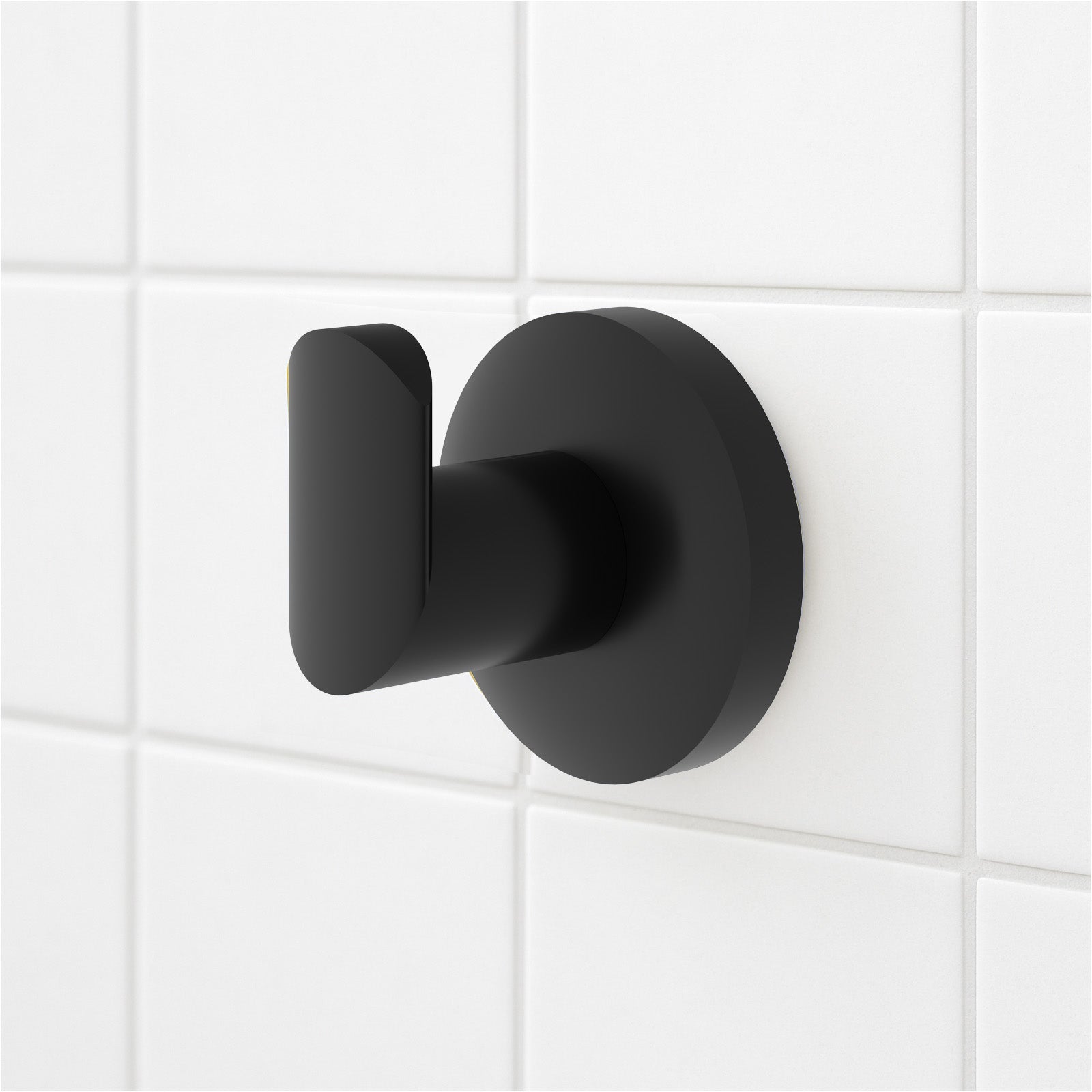 Matte Black Round Robe Hook - Set of 4