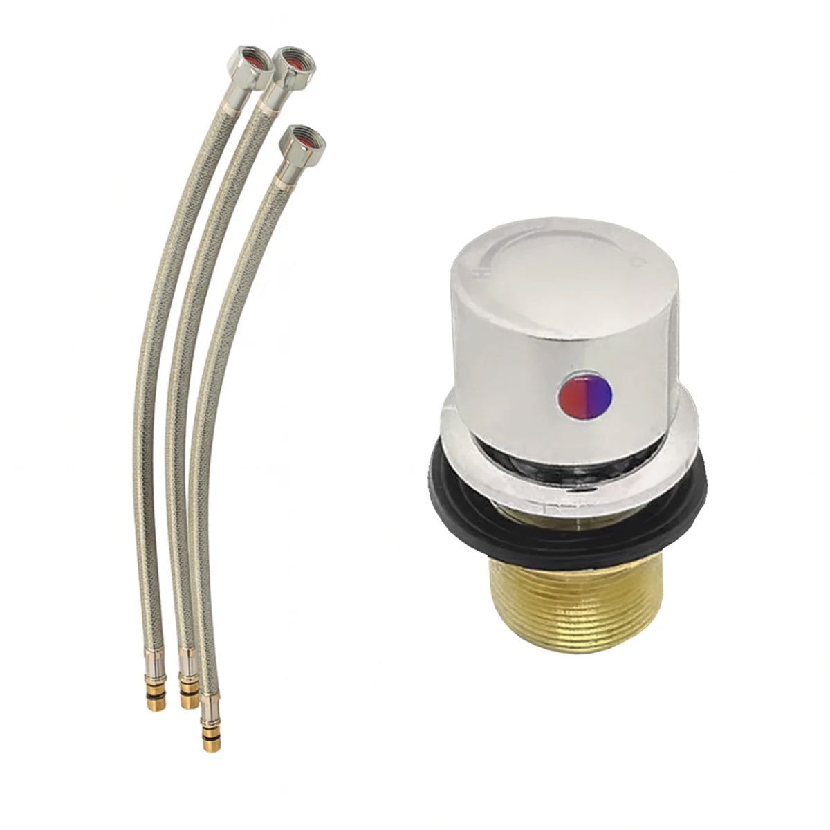 Chrome Hot and Cold Water Bidet Mixer Set with Bidet Spout Connection