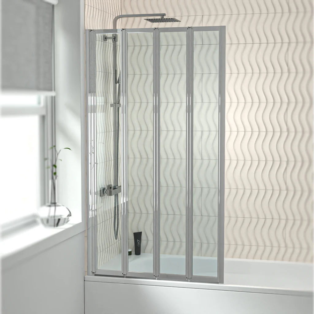 Chrome Frame 800 X 1400 Mm 4 Fold Door Bath Shower Screen