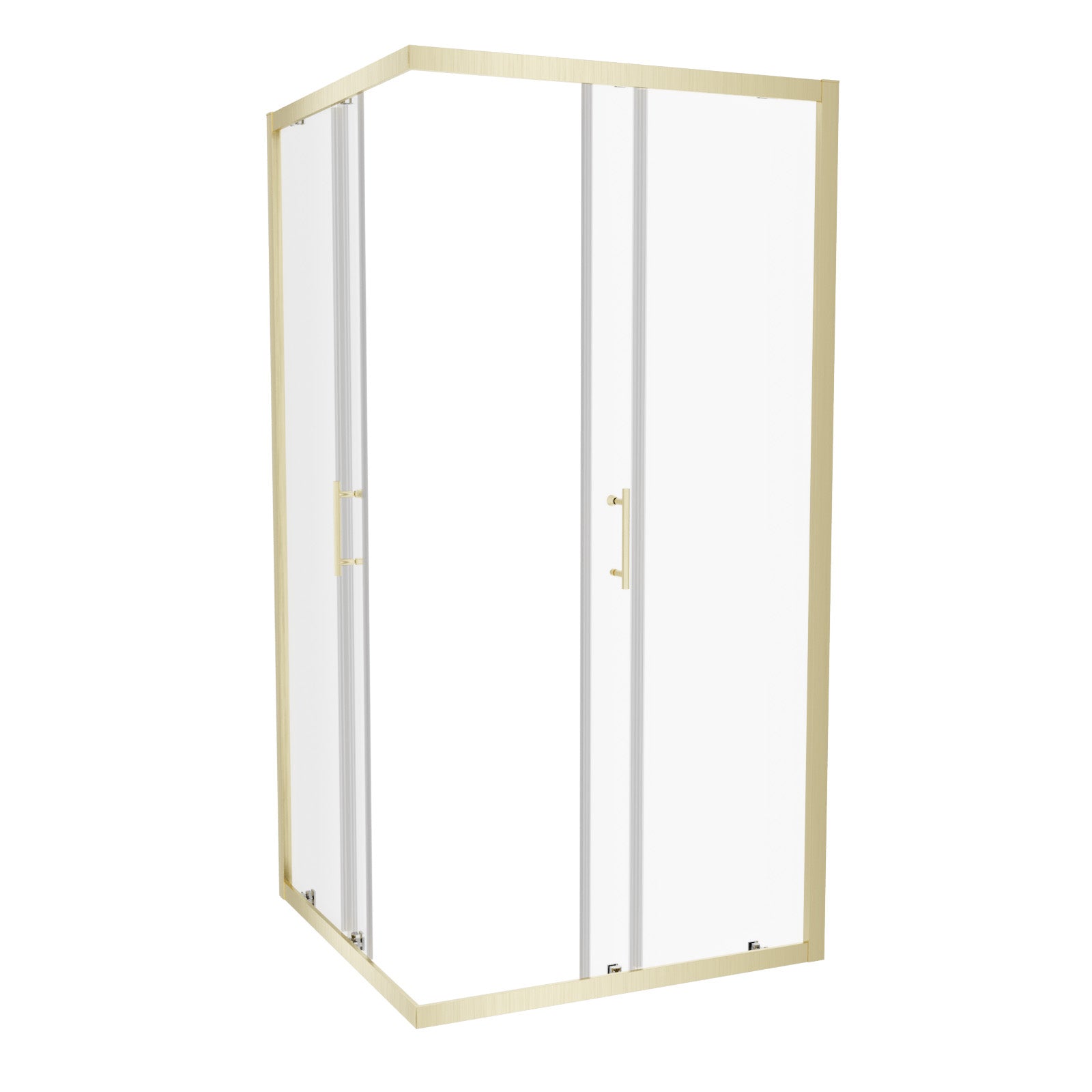 Manga 760 x 760mm Corner Entry Sliding Door Shower Enclosure Brushed Brass