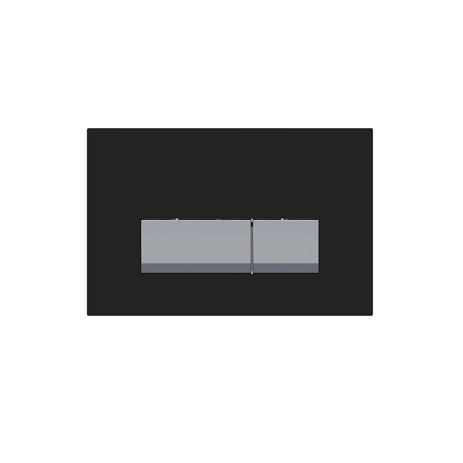 Glass Black Rectangle Dual Flush Plate