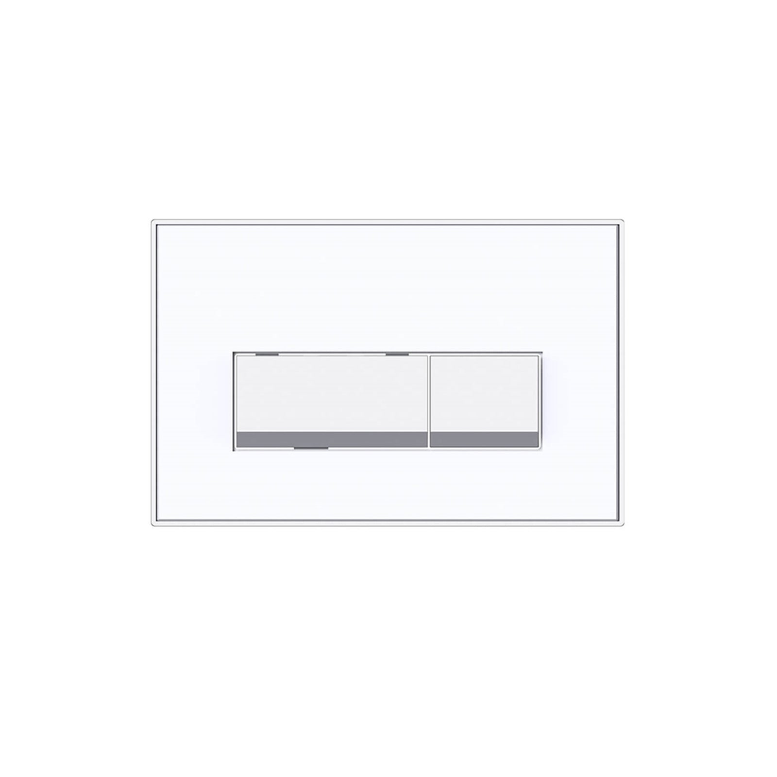 Glass White Rectangle Dual Flush Plate