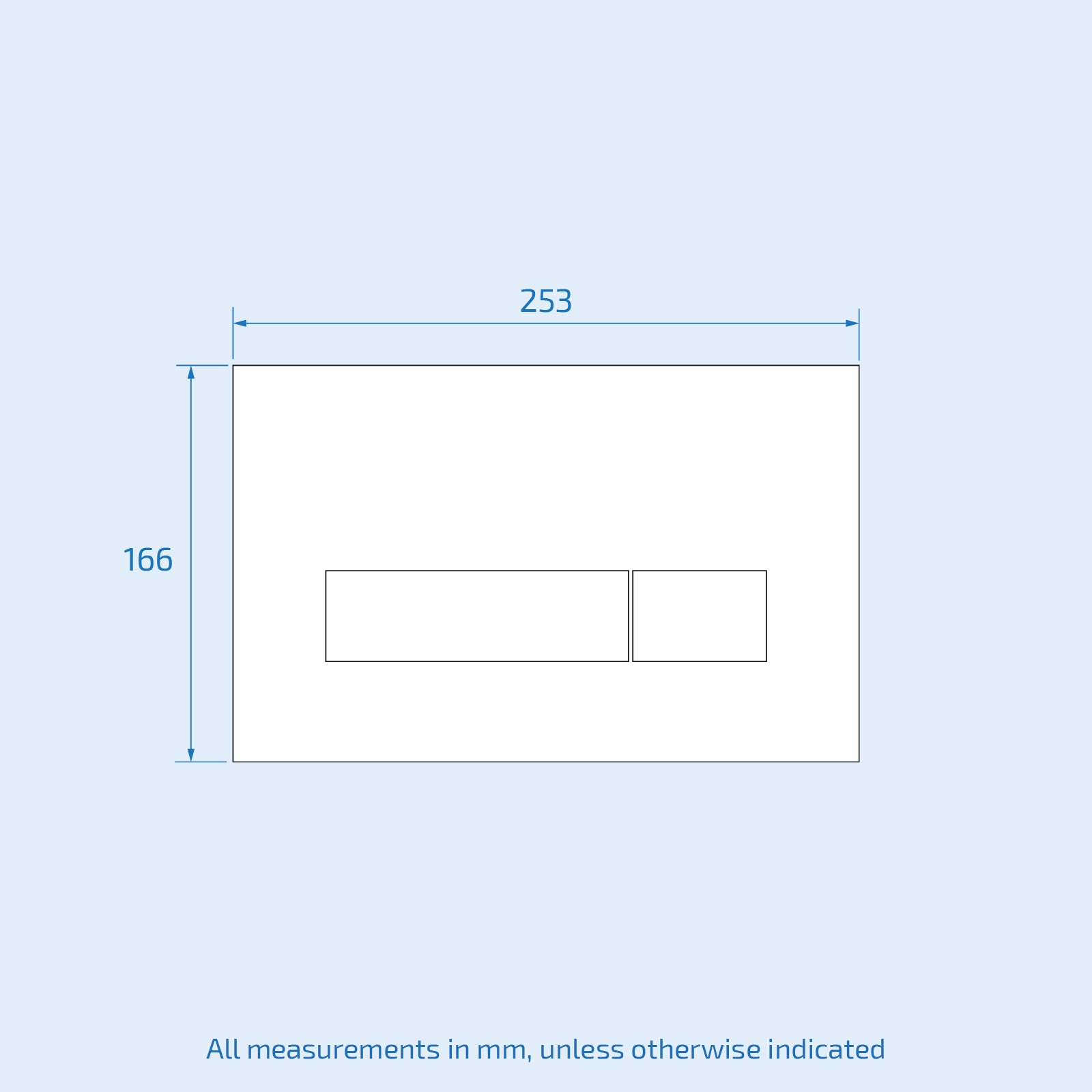 Glass White Rectangle Dual Flush Plate