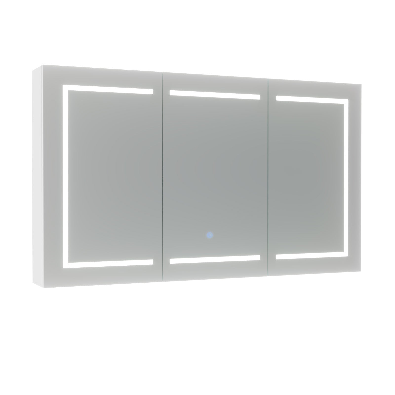 1200mm LED 3 Doors White Bathroom Mirror Cabinet Battery Powered