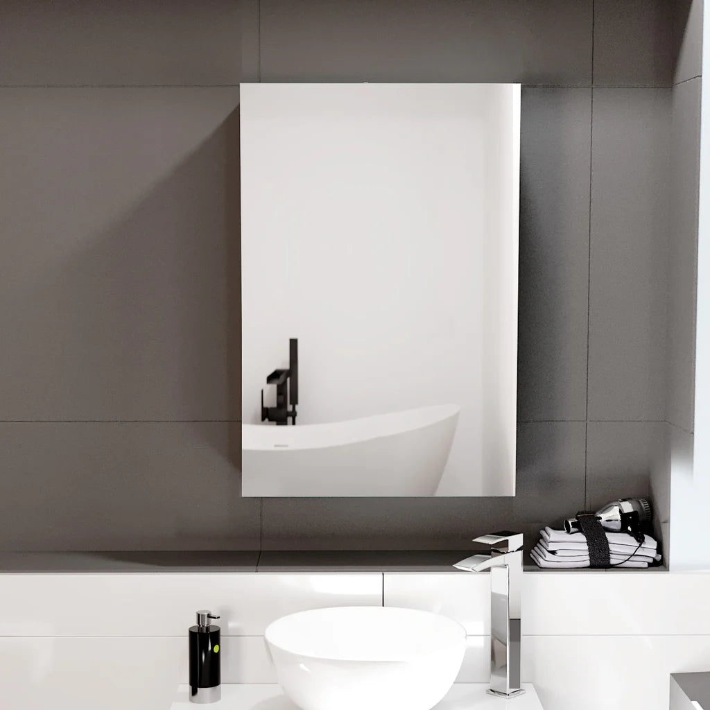 Dark Grey 400mm Bathroom Mirror Cabinet With Shelf Storage