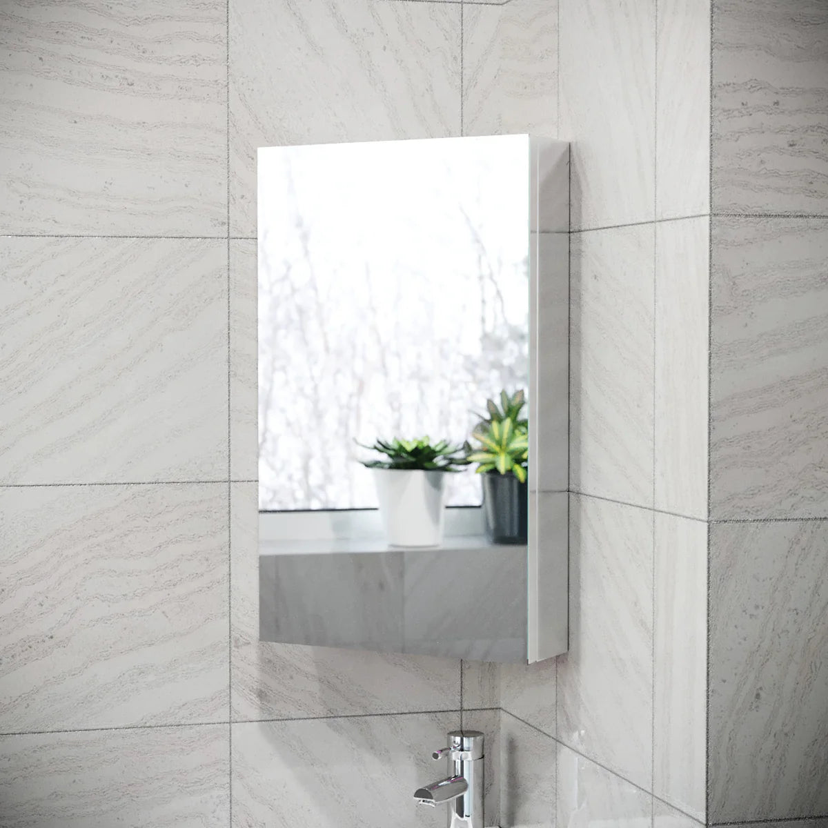 Chrome 500mm Stainless Steel Corner Bathroom Cabinet