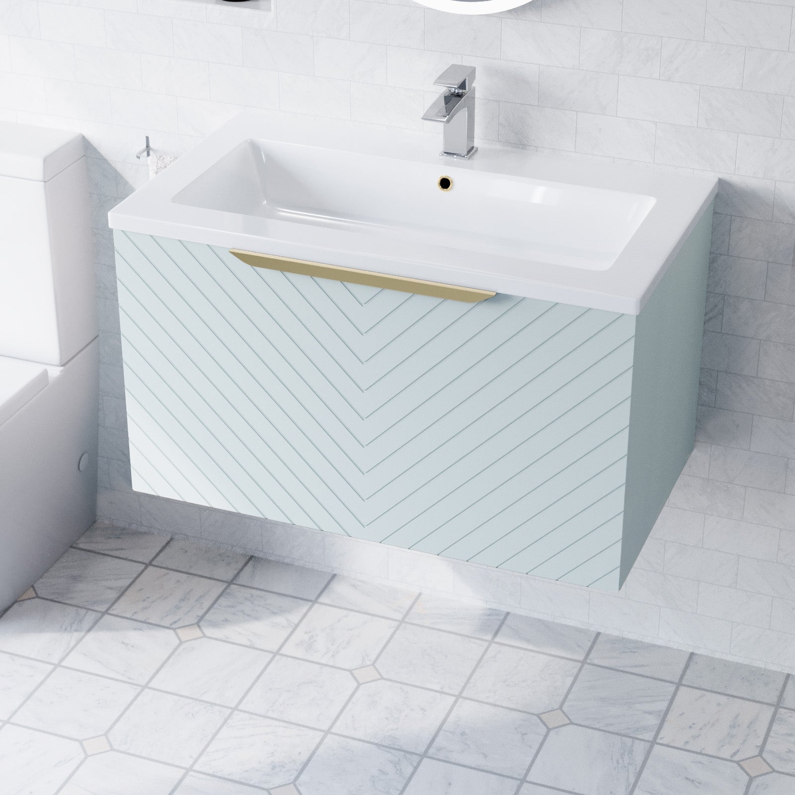 Roxy Green 800mm Basin Vanity & Close Coupled Toilet