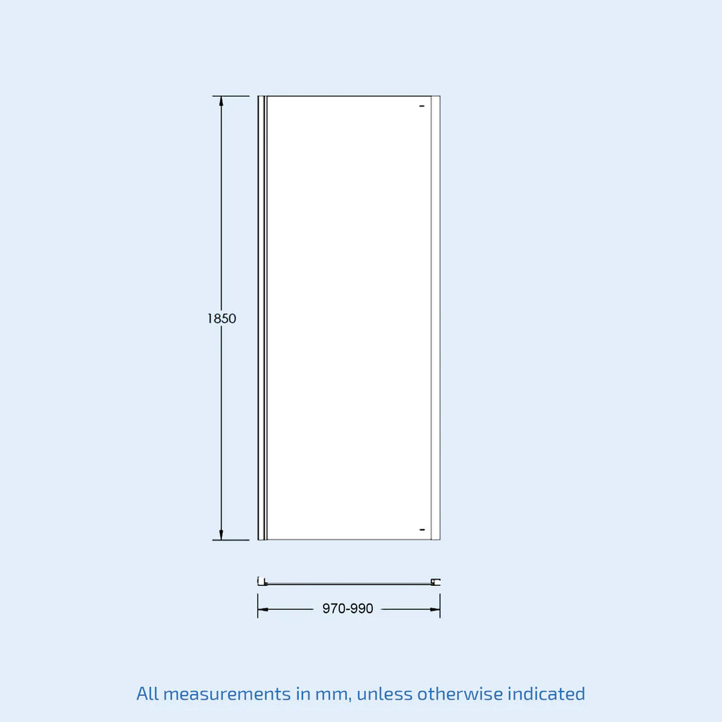 Chrome 1100mm Tempered Glass Slider Shower Door 1000mm Side Panel