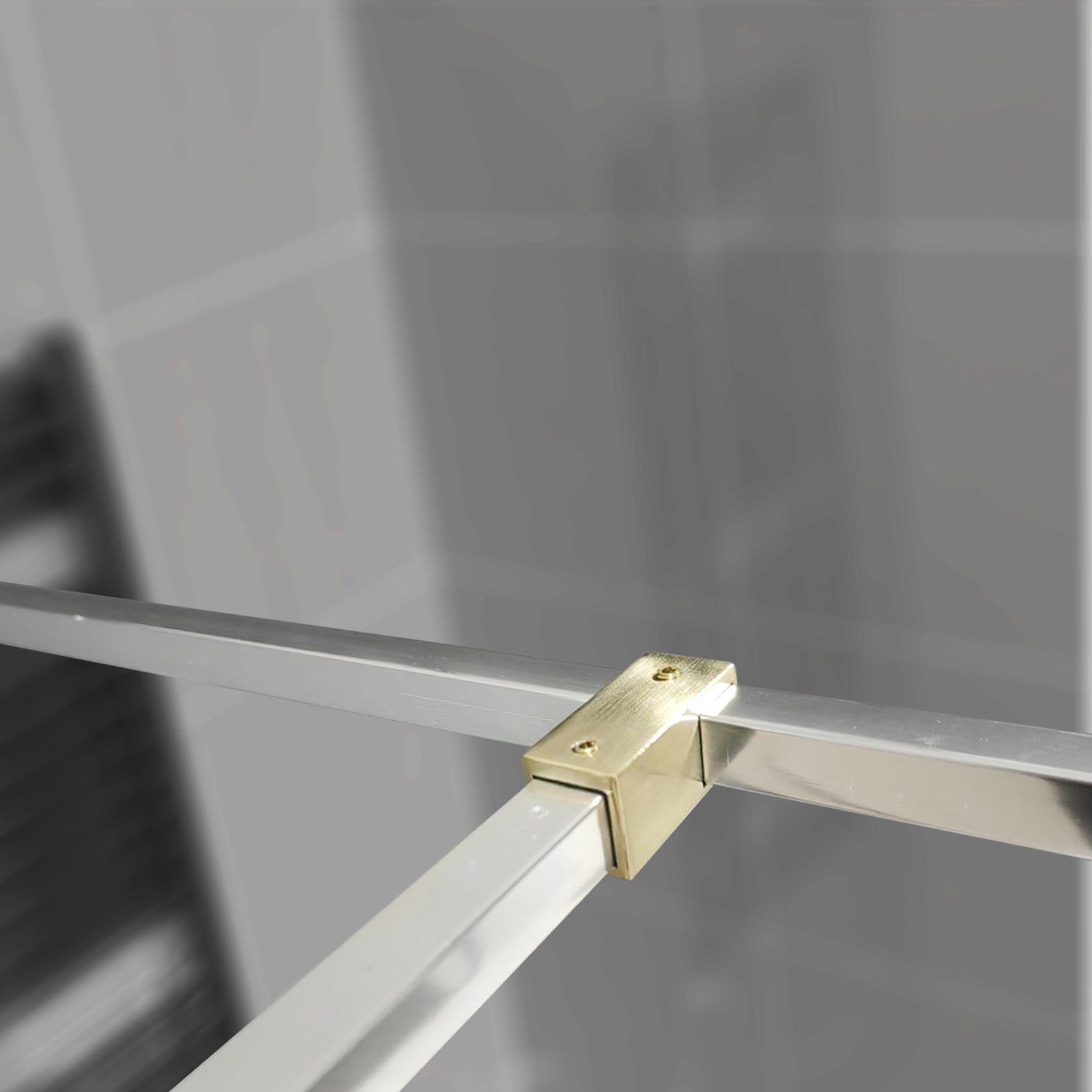Brushed Brass Minimalist Shower Wetroom T Piece