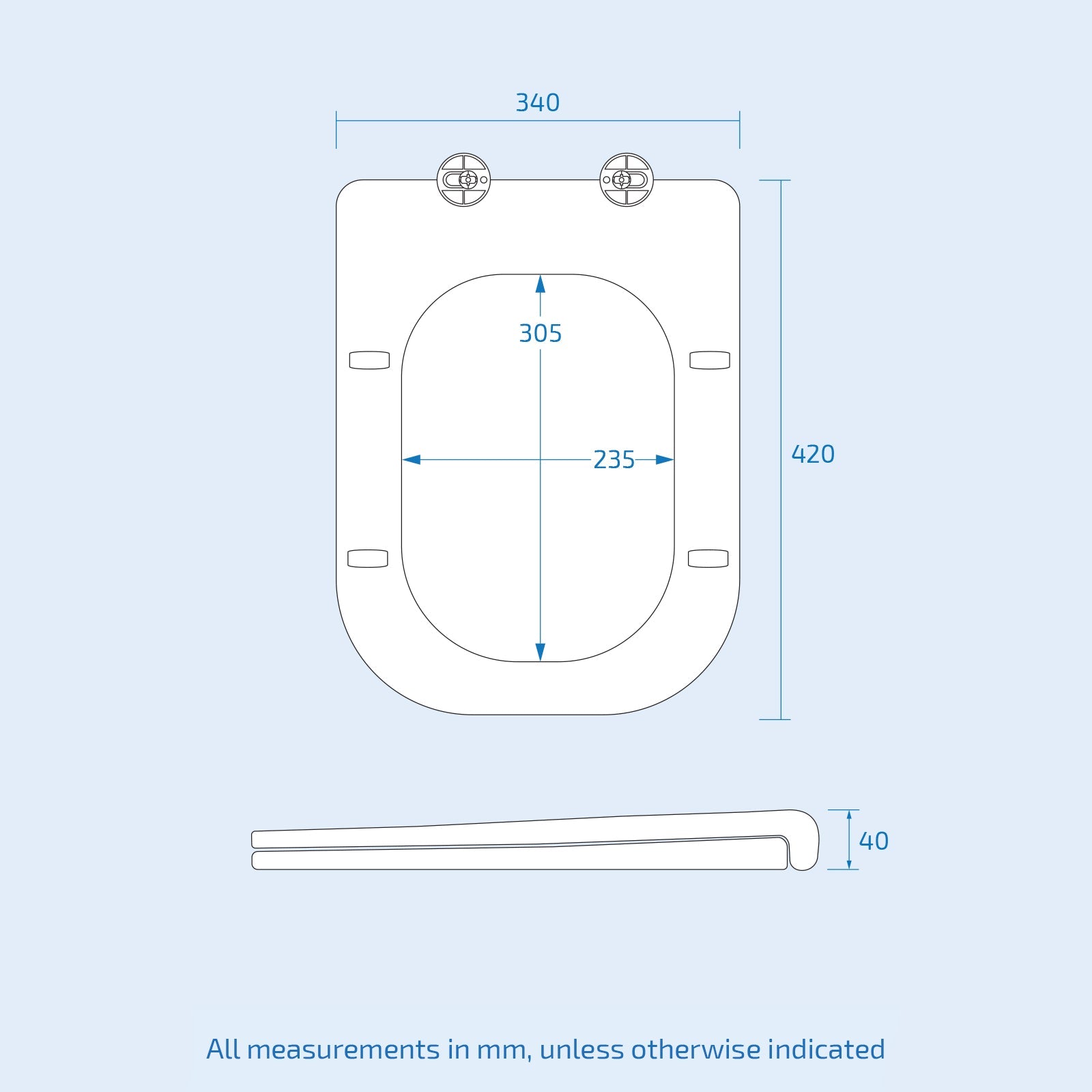 Square Toilet Soft Close Seat and Seat Cover Matte Black