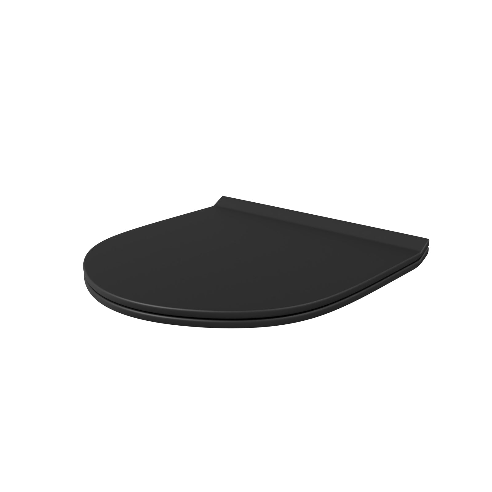 D-Shape Slim Soft Close Toilet Seat and Seat Cover Matte Black