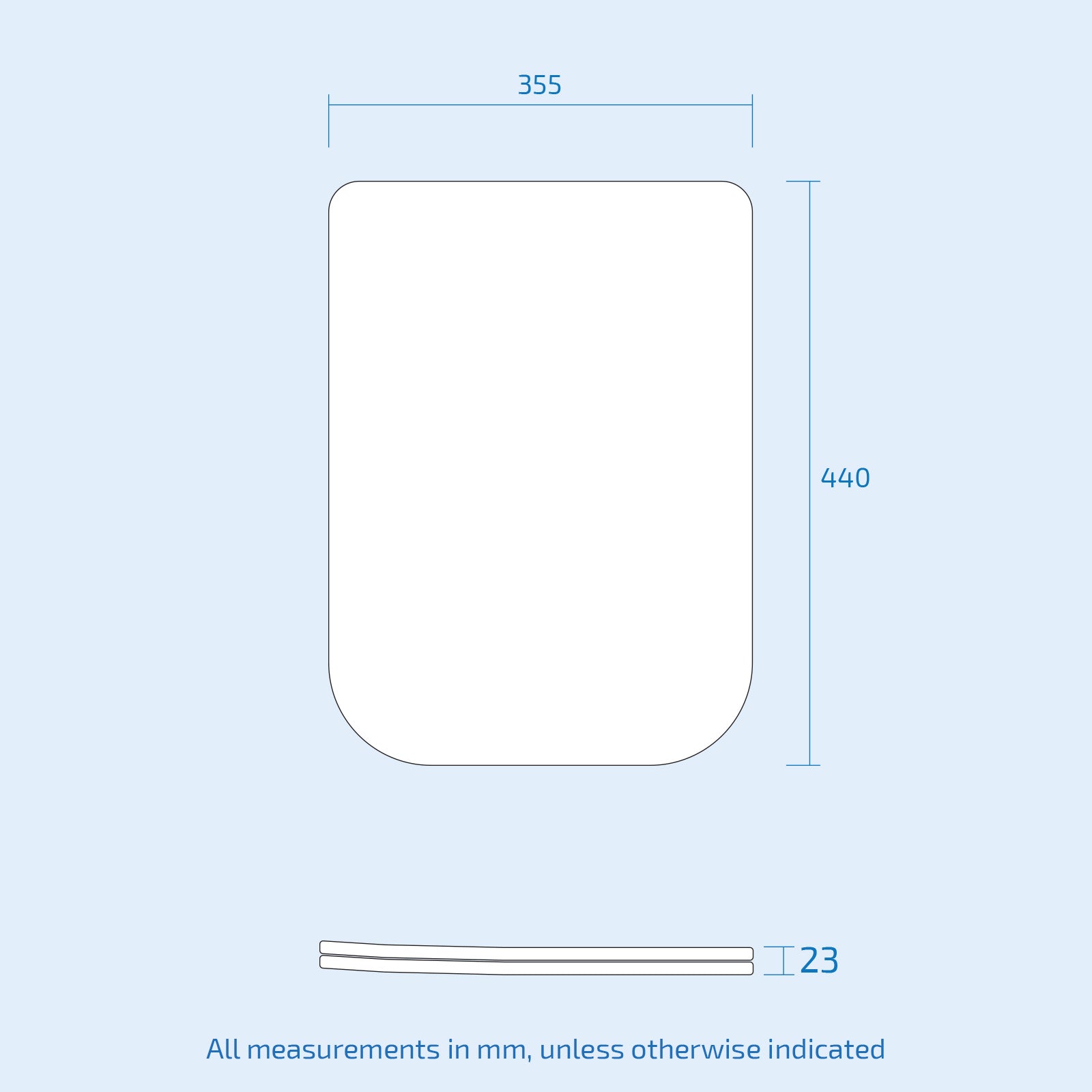 Square Slim Soft Close Toilet Seat and Seat Cover Matte Black