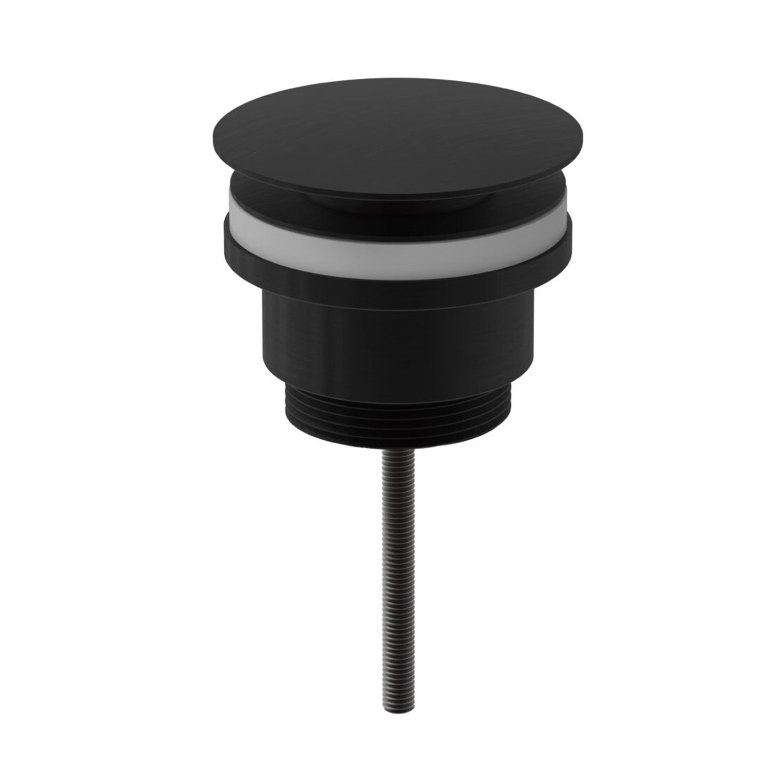 Universal Round Push Button Basin Waste Slotted & Unslotted - Matte Black
