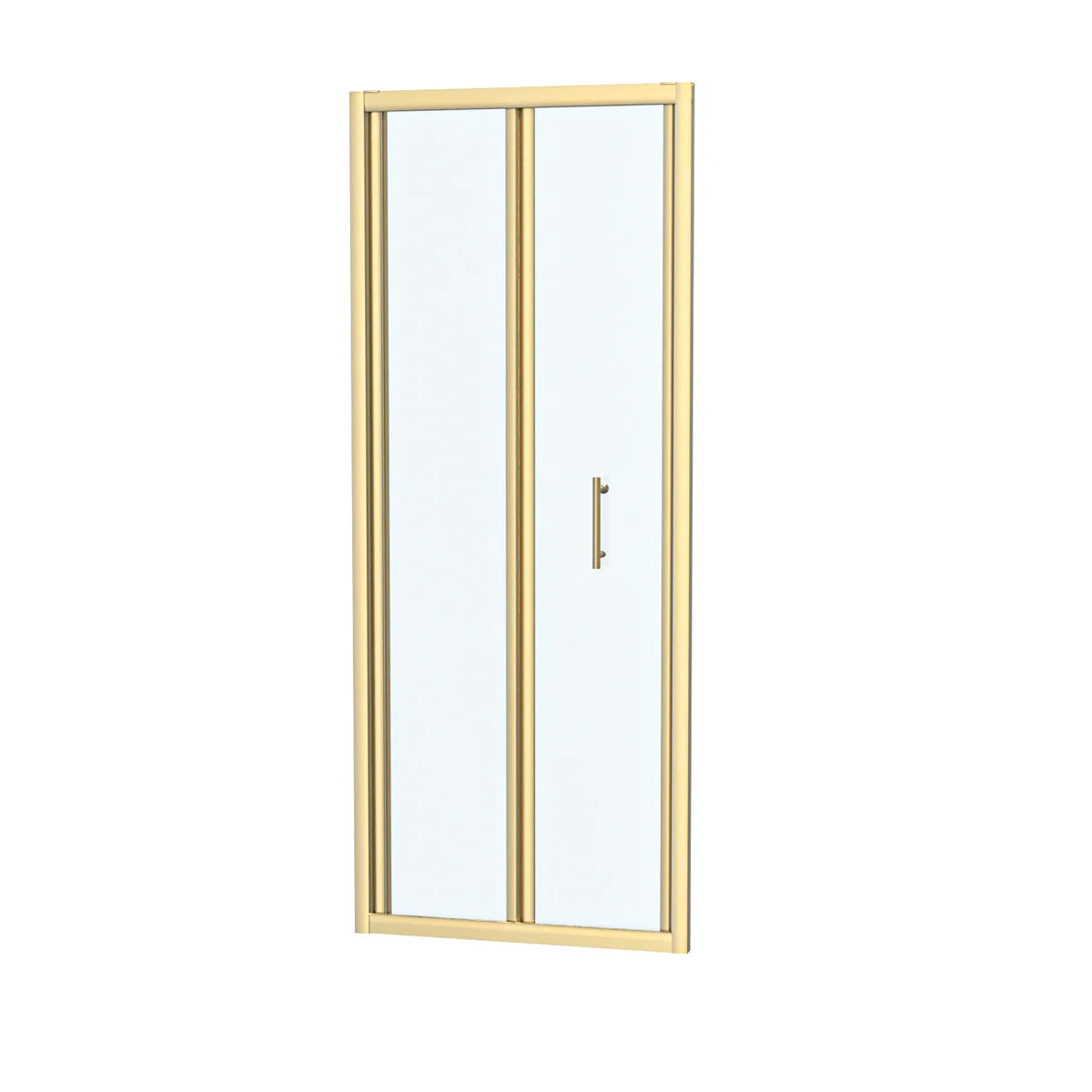 800mm Brushed Brass Bi-fold Shower Door Tempered Glass