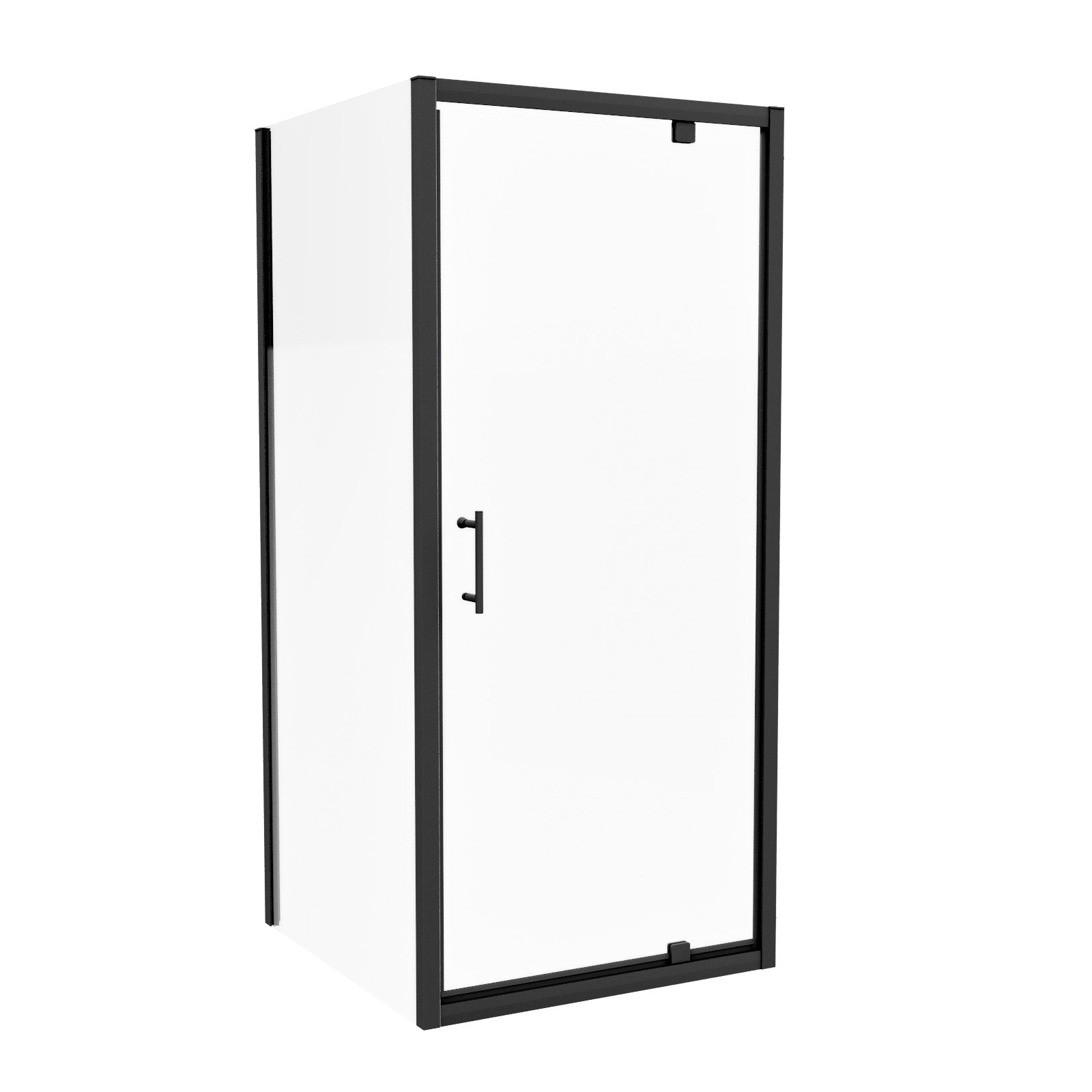 Jupiter Black 900 x 760mm Pivot Door Shower Enclosure & Side Panel