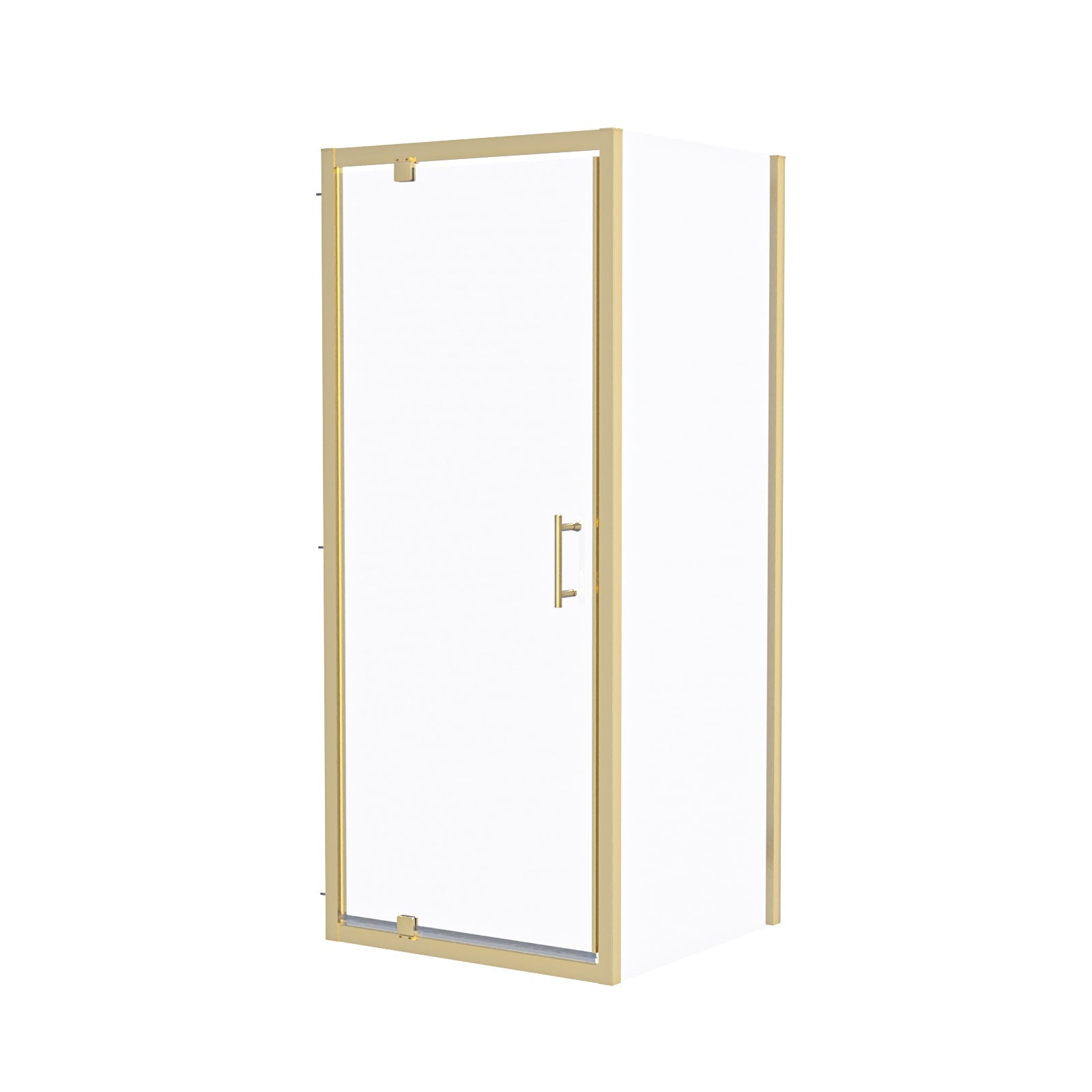 Jupiter Brushed Brass 800 x 760mm Pivot Door Shower Enclosure & Side Panel