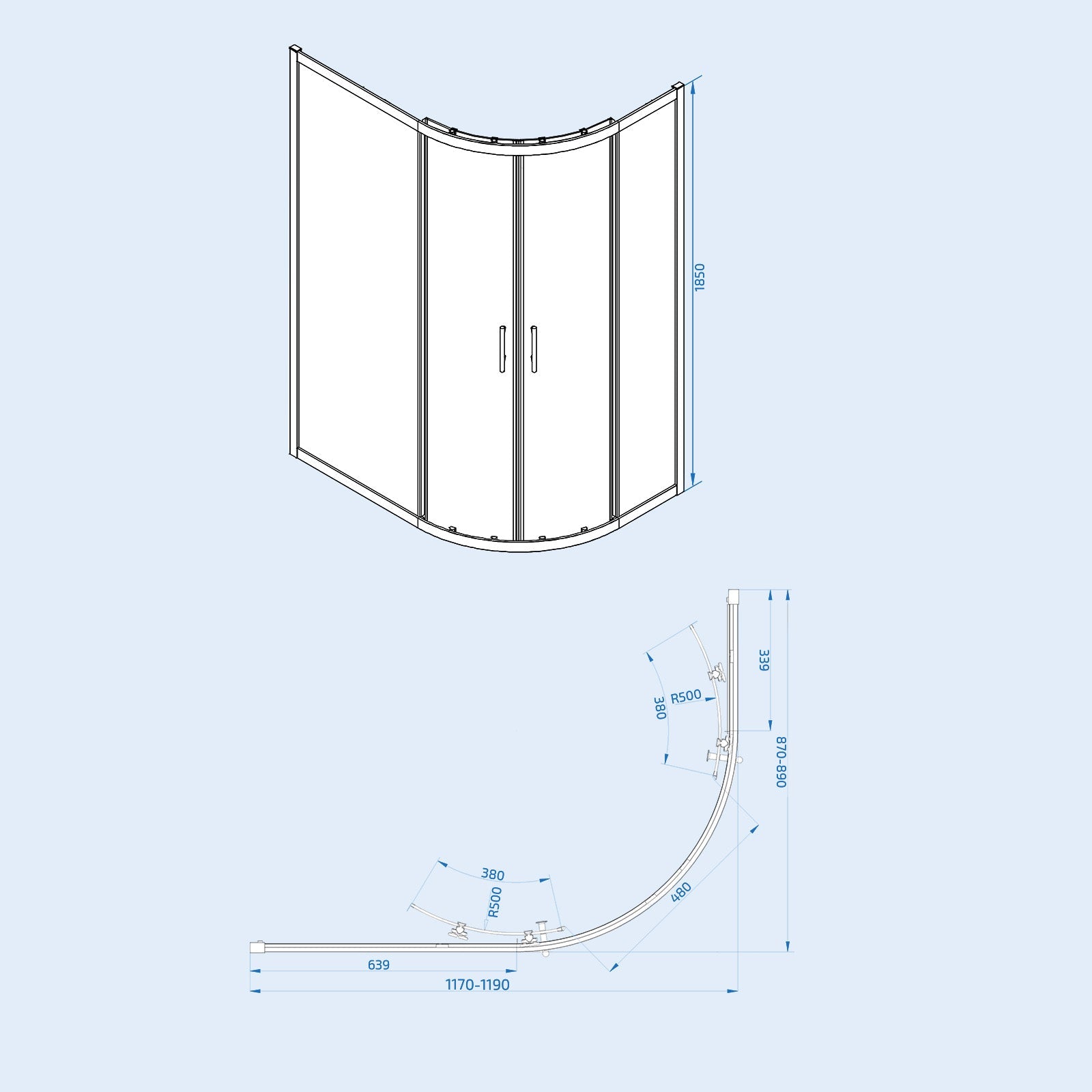 Saturn RH 1200 x 900mm Matt Black Framed Offset Quadrant Shower Enclosure & Tray