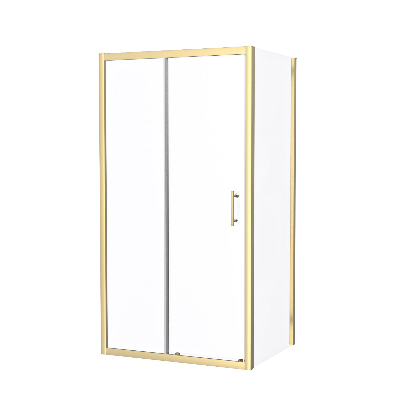 Manga 1000 x 760mm Shower Enclosure Sliding Door & Side Panel Brushed Brass
