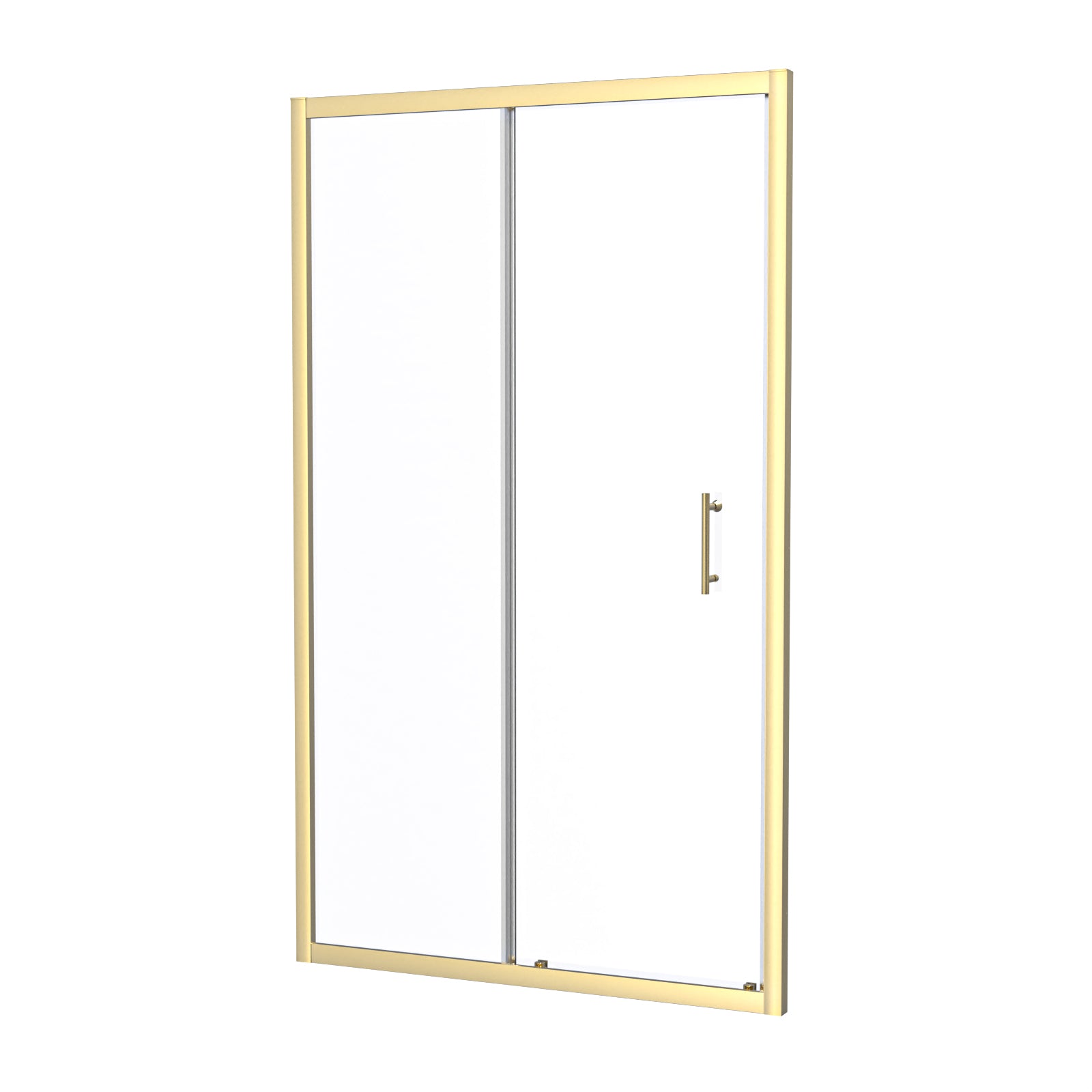 Manga 1100mm x 1850mm Shower Enclosure 6mm Glass Slider Door Brushed Brass