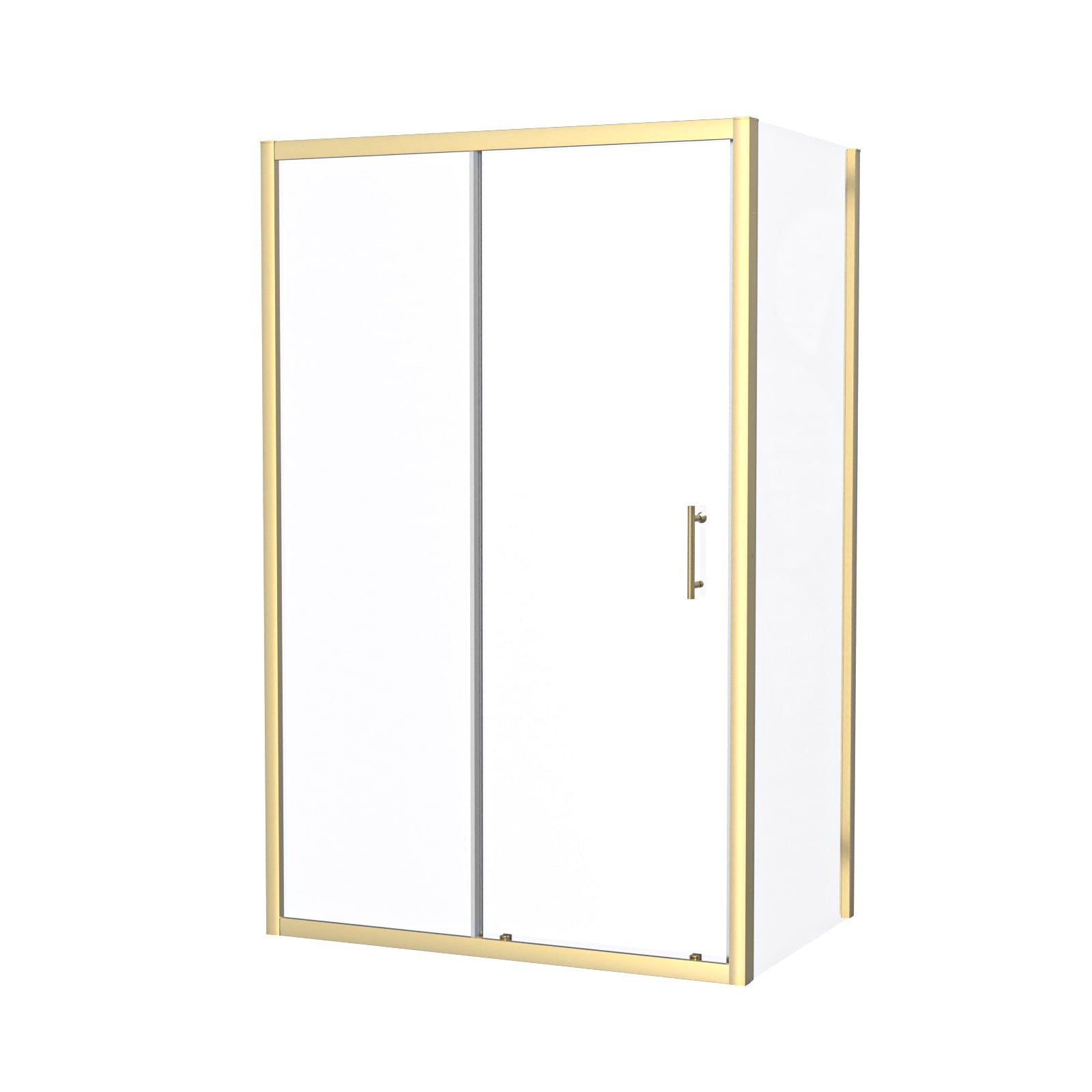 Manga 1200 x 760mm Shower Enclosure Sliding Door & Side Panel Brushed Brass